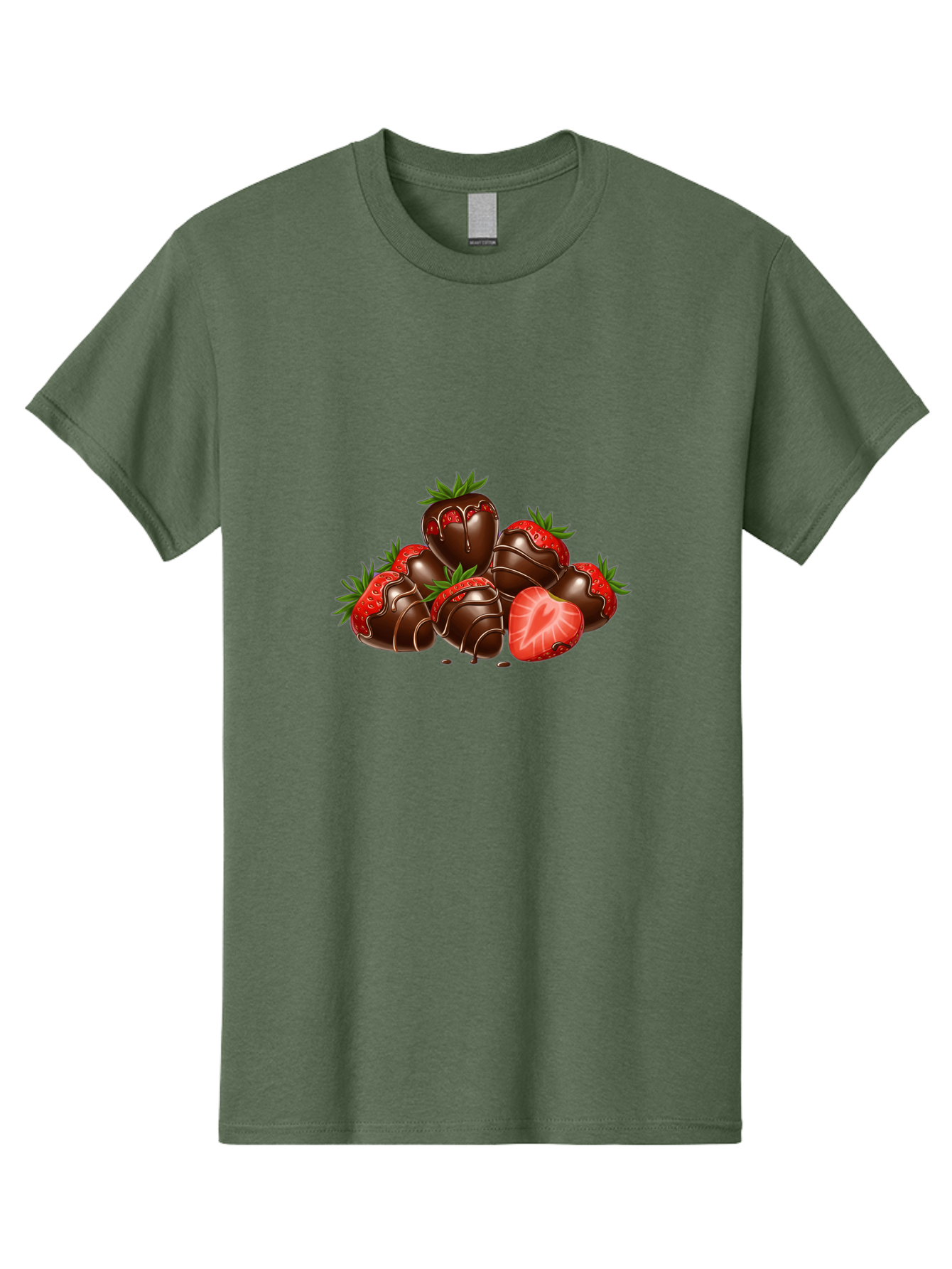 Chocolate-Strawberries Men'S Graphic Tee, 100% Cotton, Comfortable Casual Summer Wear, Machine Washable, Chocolate-Covered Strawberries, Sweet Treats, Dessert Ideas, Strawberry Dessert, Chocolate Strawberries, Indulgent Treats, Bab748