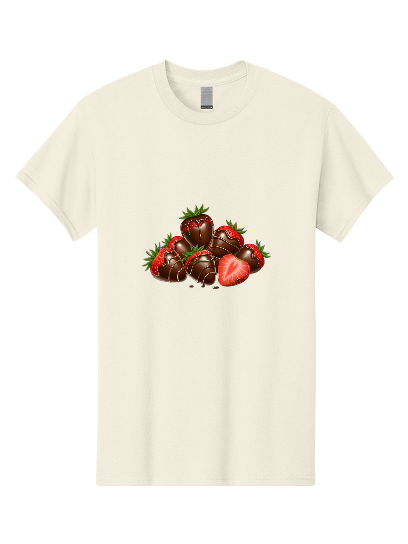 Chocolate-Strawberries Men'S Graphic Tee, 100% Cotton, Comfortable Casual Summer Wear, Machine Washable, Chocolate-Covered Strawberries, Sweet Treats, Dessert Ideas, Strawberry Dessert, Chocolate Strawberries, Indulgent Treats, Bab748