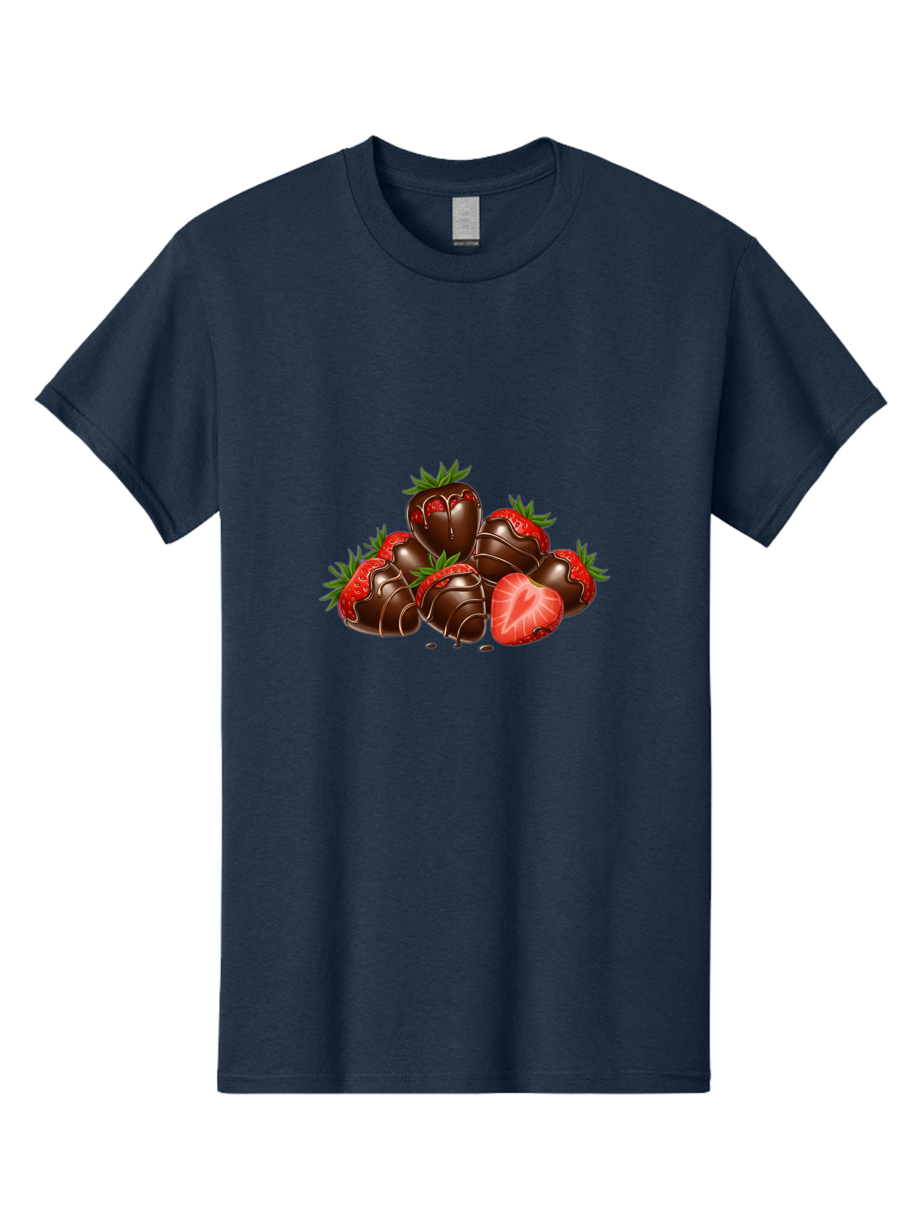 Chocolate-Strawberries Men'S Graphic Tee, 100% Cotton, Comfortable Casual Summer Wear, Machine Washable, Chocolate-Covered Strawberries, Sweet Treats, Dessert Ideas, Strawberry Dessert, Chocolate Strawberries, Indulgent Treats, Bab748
