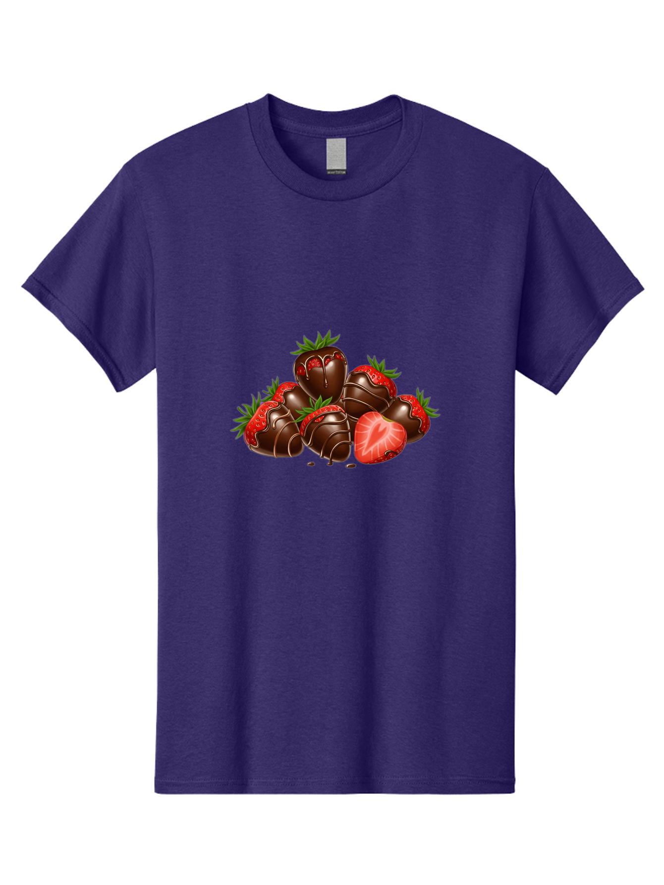 Chocolate-Strawberries Men'S Graphic Tee, 100% Cotton, Comfortable Casual Summer Wear, Machine Washable, Chocolate-Covered Strawberries, Sweet Treats, Dessert Ideas, Strawberry Dessert, Chocolate Strawberries, Indulgent Treats, Bab748