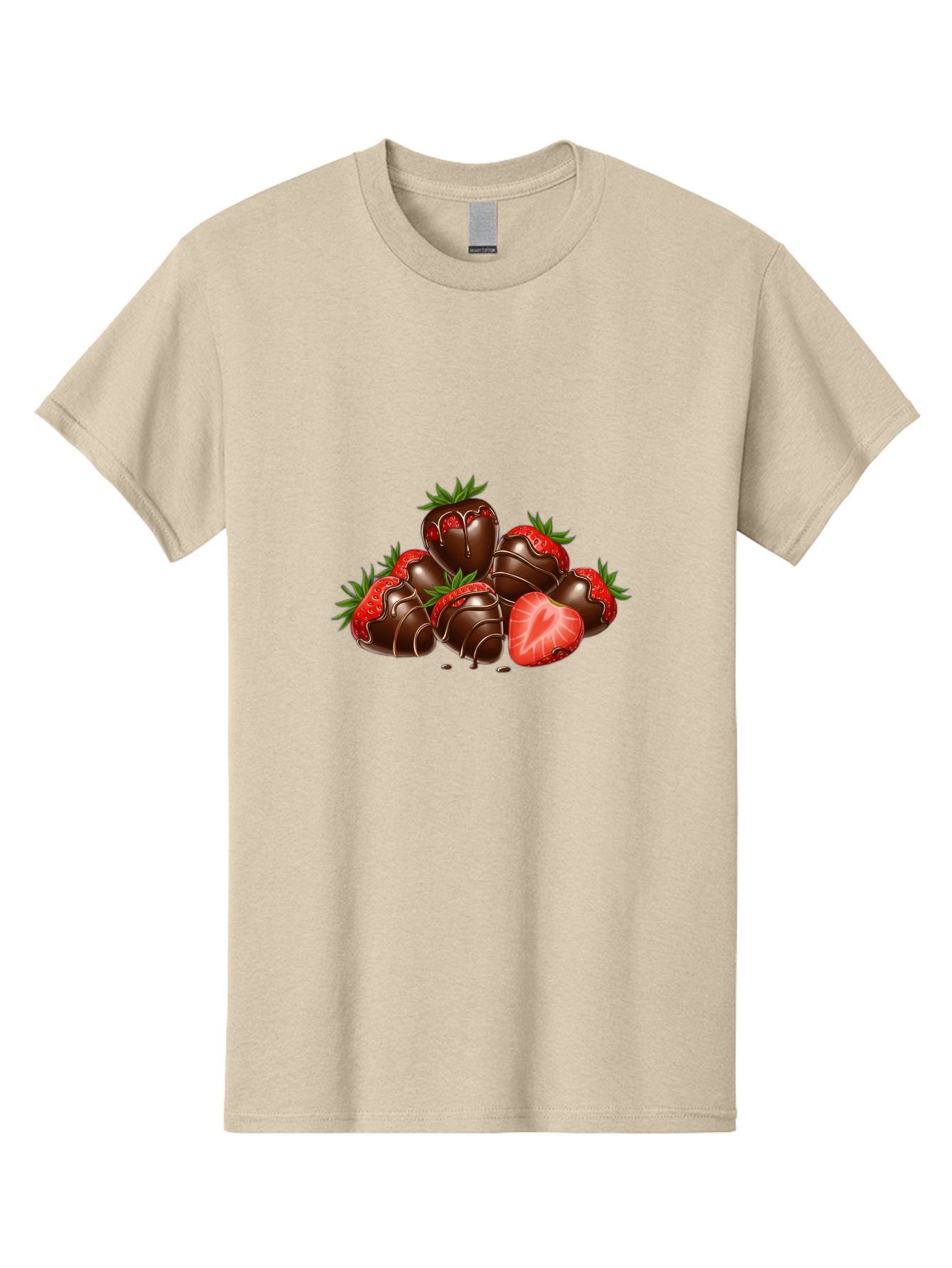 Chocolate-Strawberries Men'S Graphic Tee, 100% Cotton, Comfortable Casual Summer Wear, Machine Washable, Chocolate-Covered Strawberries, Sweet Treats, Dessert Ideas, Strawberry Dessert, Chocolate Strawberries, Indulgent Treats, Bab748