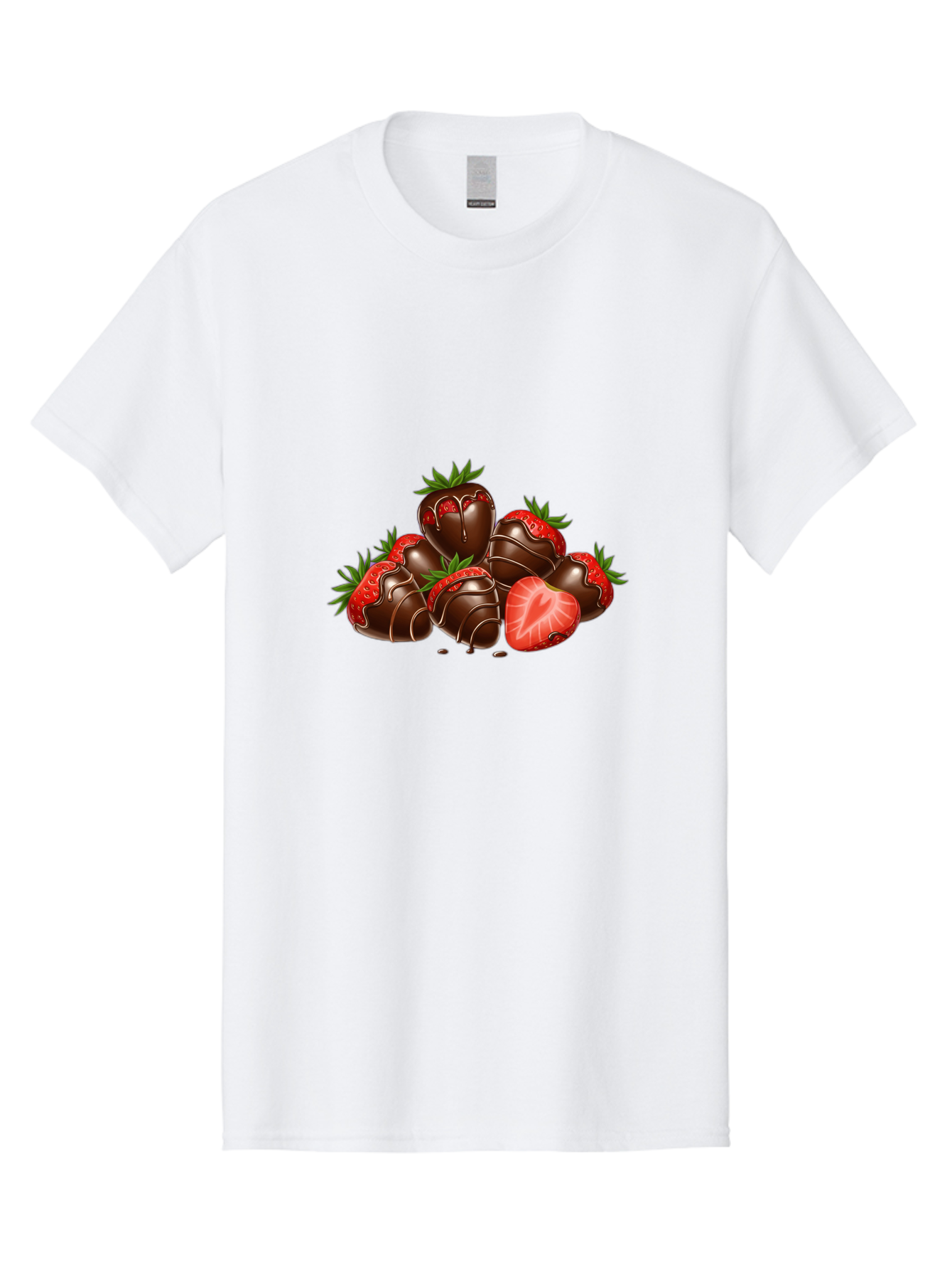 Chocolate-Strawberries Men'S Graphic Tee, 100% Cotton, Comfortable Casual Summer Wear, Machine Washable, Chocolate-Covered Strawberries, Sweet Treats, Dessert Ideas, Strawberry Dessert, Chocolate Strawberries, Indulgent Treats, Bab748