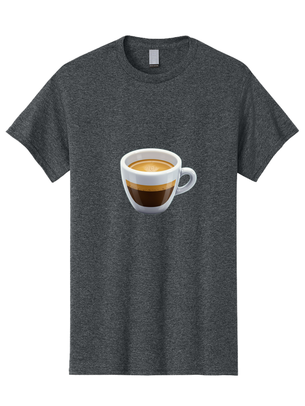 Coffee-3 Men'S Graphic Tee, 100% Cotton, Comfortable Casual Summer Wear, Machine Washable, Espresso In White Cup, Coffee Drink, Rich Flavor, Small Cup, Morning Coffee, Coffee Art, Crema On Top, Dark Brown Espresso Bab769