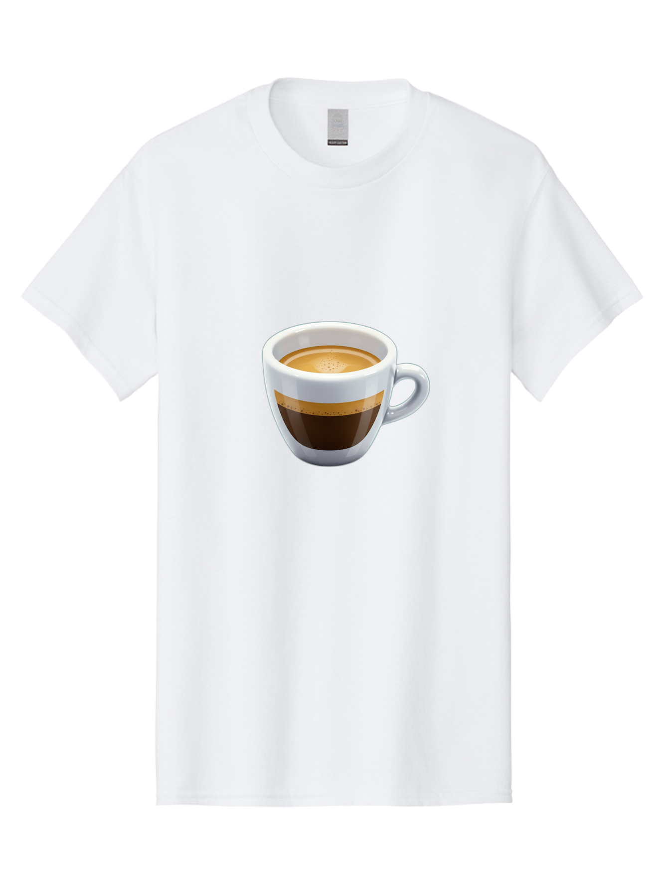 Coffee-3 Men'S Graphic Tee, 100% Cotton, Comfortable Casual Summer Wear, Machine Washable, Espresso In White Cup, Coffee Drink, Rich Flavor, Small Cup, Morning Coffee, Coffee Art, Crema On Top, Dark Brown Espresso Bab769