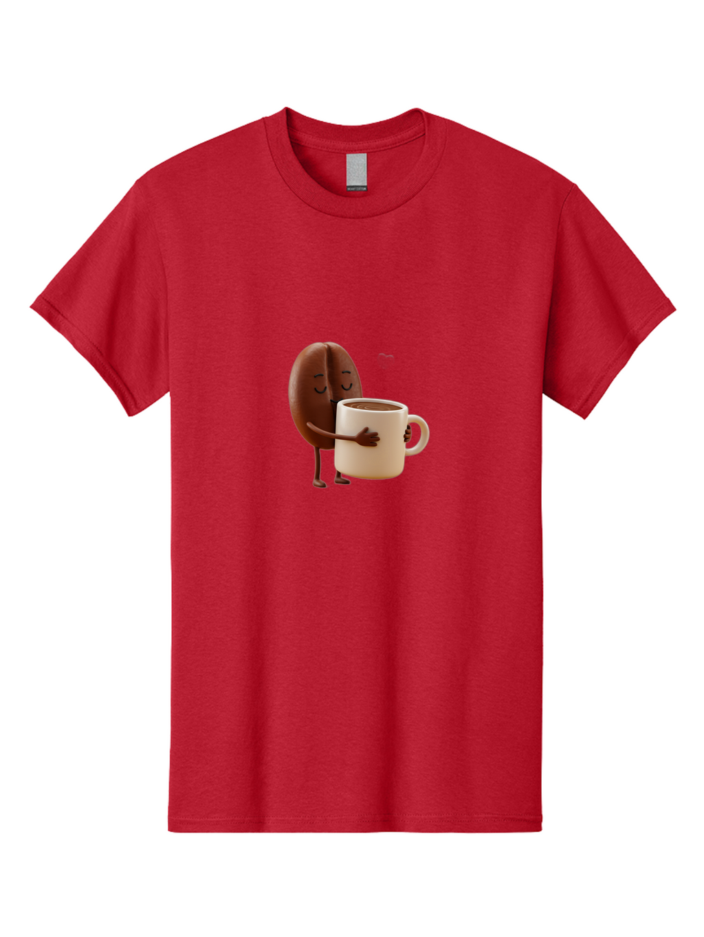 Coffee-Bean Men'S Graphic Tee, 100% Cotton, Comfortable Casual Summer Wear, Machine Washable, Coffee Bean, Anthropomorphic Character, Holding Coffee Cup, Warm Beverage, Coffee Lover, Cute Character, Cartoon Style, Morning Routine, Coffee Time Bab781