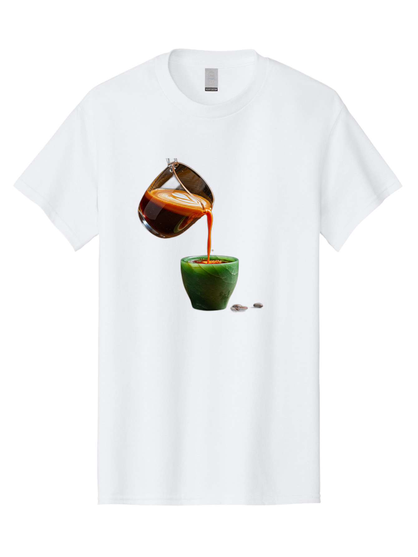 Coffee-Being-Poured Men'S Graphic Tee, 100% Cotton, Comfortable Casual Summer Wear, Machine Washable, Espresso Being Poured, Coffee In Cup, Rich Coffee, Coffee Beans, Morning Coffee, Coffee Culture, Caffeine Boost Bab784