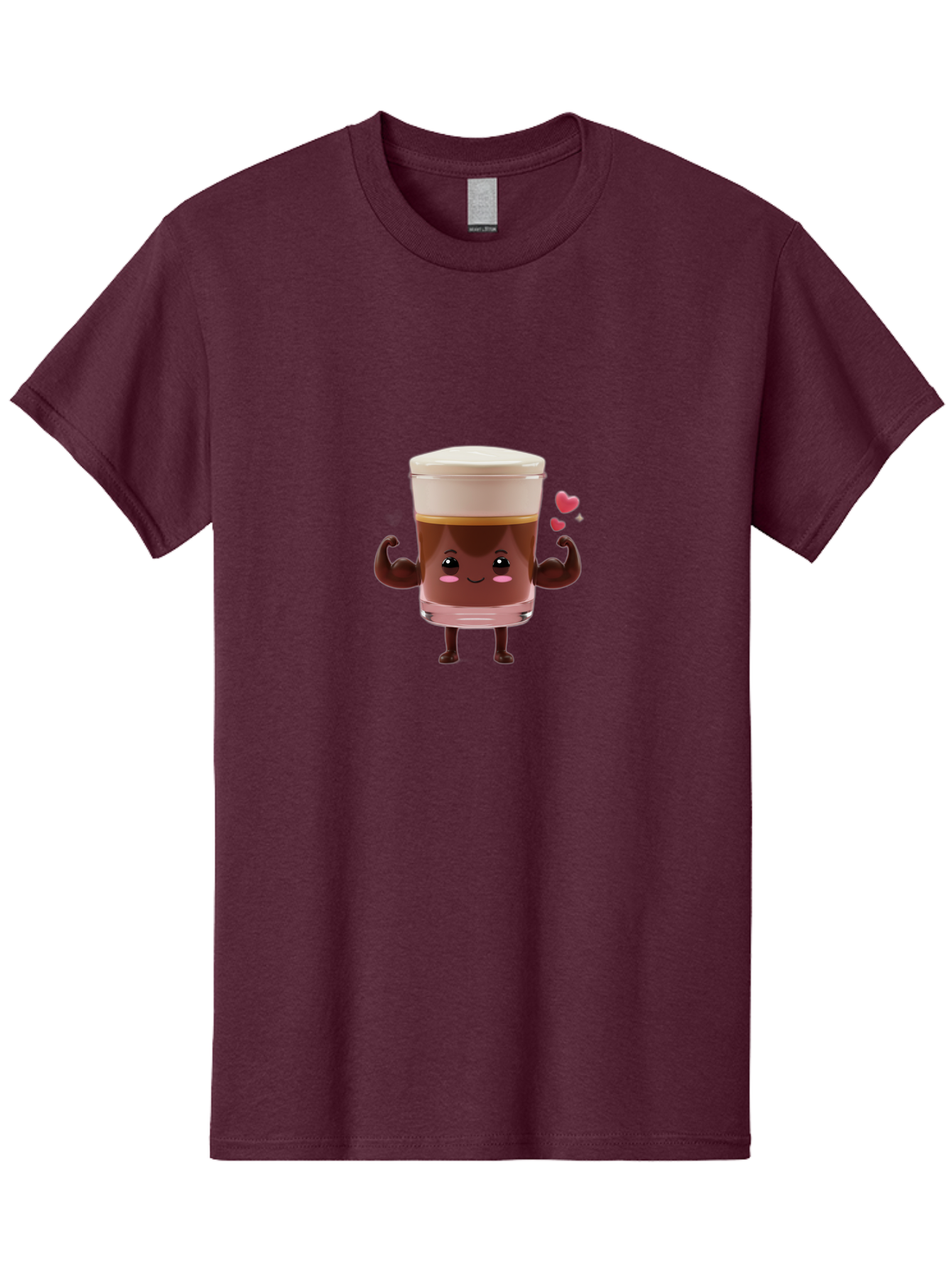 Coffee-Cup-2 Men'S Graphic Tee, 100% Cotton, Comfortable Casual Summer Wear, Machine Washable, Cartoon Coffee Cup, Strong Personality, Flexing Muscles, Smiling Face, Coffee Lover, Coffee Culture, Morning Pick-Me-Up, Coffee Break Bab787