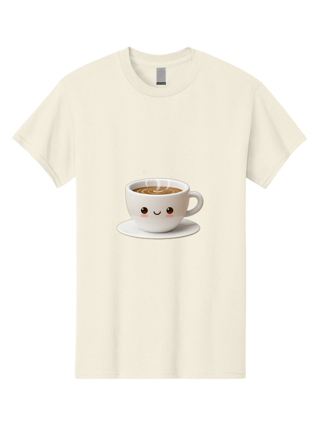 Coffee-Cup-3 Men'S Graphic Tee, 100% Cotton, Comfortable Casual Summer Wear, Machine Washable, Cute Coffee Cup, Smiling Face, Steaming Hot Coffee, Latte Art, Cartoon Style, Adorable Character, Morning Pick-Me-Up, Coffee Break Bab788