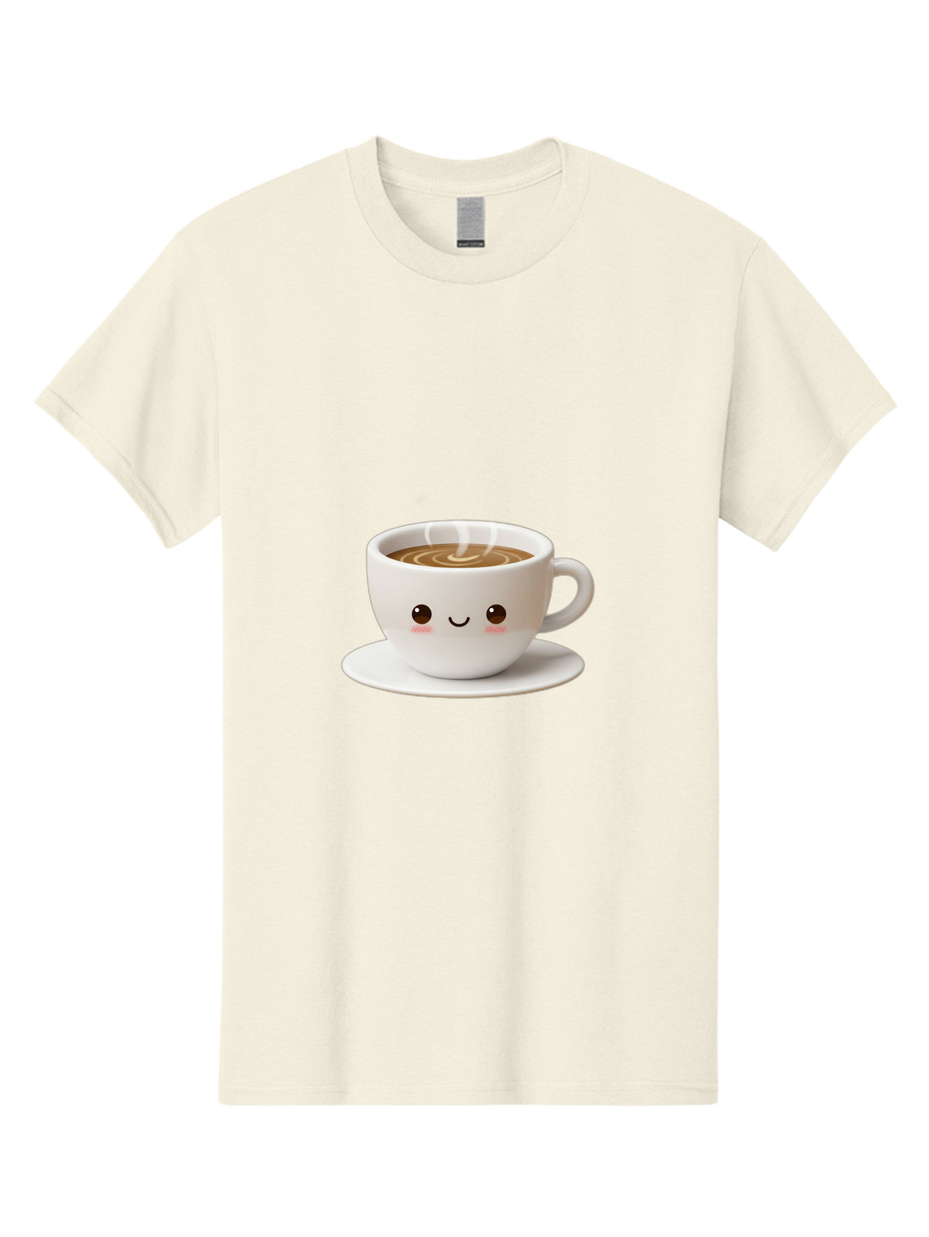 Coffee-Cup-3 Men'S Graphic Tee, 100% Cotton, Comfortable Casual Summer Wear, Machine Washable, Cute Coffee Cup, Smiling Face, Steaming Hot Coffee, Latte Art, Cartoon Style, Adorable Character, Morning Pick-Me-Up, Coffee Break Bab788