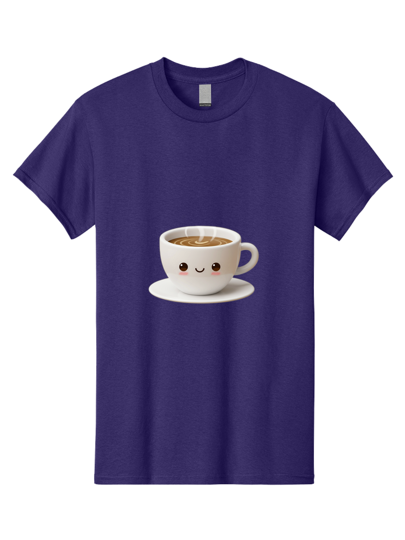 Coffee-Cup-3 Men'S Graphic Tee, 100% Cotton, Comfortable Casual Summer Wear, Machine Washable, Cute Coffee Cup, Smiling Face, Steaming Hot Coffee, Latte Art, Cartoon Style, Adorable Character, Morning Pick-Me-Up, Coffee Break Bab788