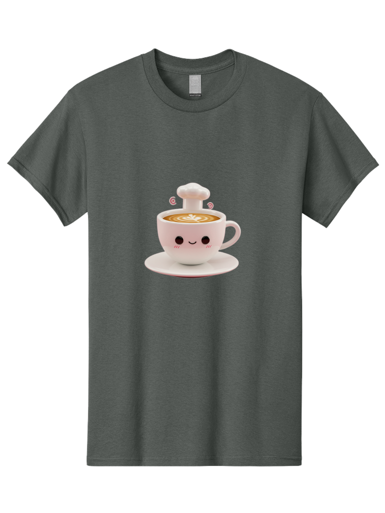 Coffee-Cup-4 Men'S Graphic Tee, 100% Cotton, Comfortable Casual Summer Wear, Machine Washable, Cute Coffee Cup, Cartoon Character, Coffee Latte Art, Smiley Face, Kawaii Culture, Coffee Break, Morning Pick-Me-Up, Adorable Design Bab789