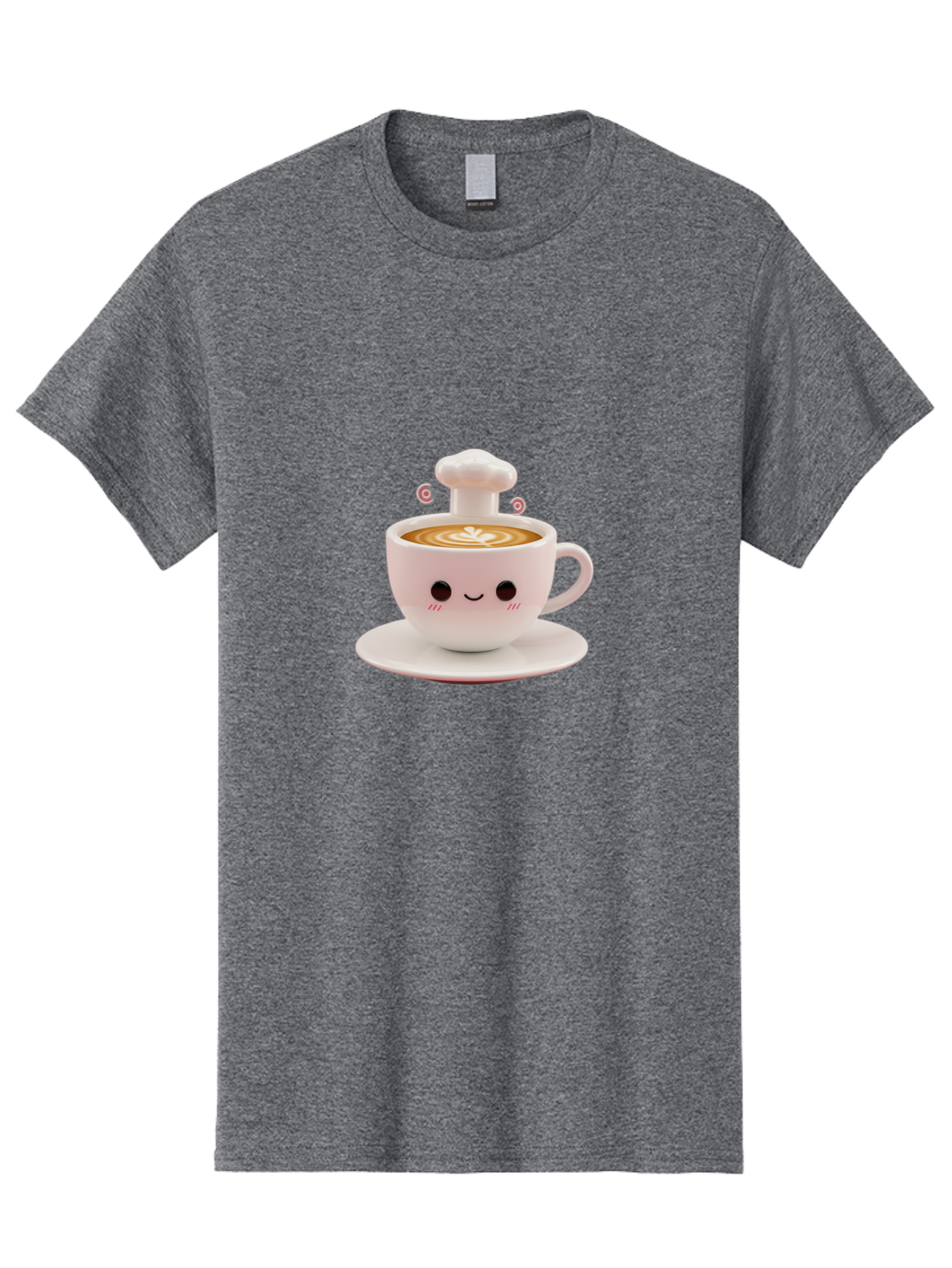 Coffee-Cup-4 Men'S Graphic Tee, 100% Cotton, Comfortable Casual Summer Wear, Machine Washable, Cute Coffee Cup, Cartoon Character, Coffee Latte Art, Smiley Face, Kawaii Culture, Coffee Break, Morning Pick-Me-Up, Adorable Design Bab789