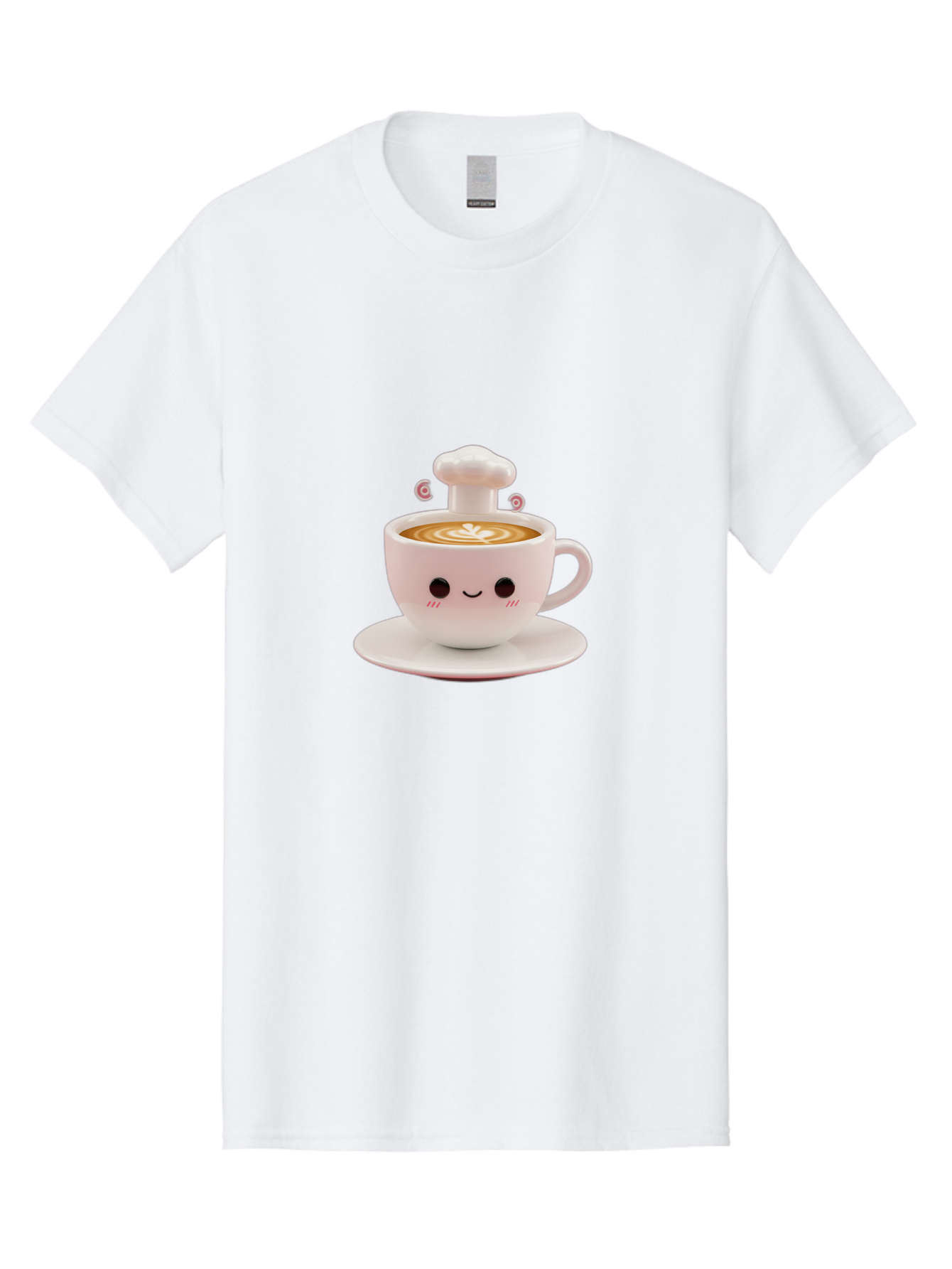 Coffee-Cup-4 Men'S Graphic Tee, 100% Cotton, Comfortable Casual Summer Wear, Machine Washable, Cute Coffee Cup, Cartoon Character, Coffee Latte Art, Smiley Face, Kawaii Culture, Coffee Break, Morning Pick-Me-Up, Adorable Design Bab789