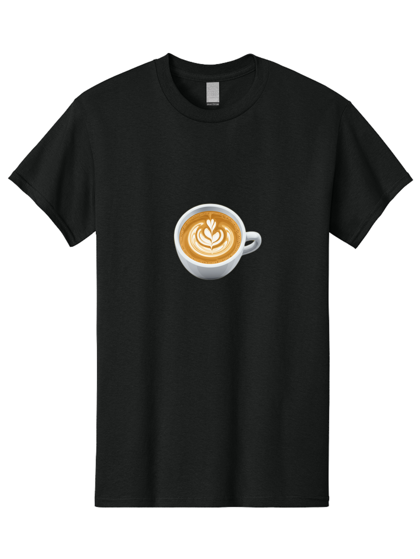 Coffee-Cup-5 Men'S Graphic Tee, 100% Cotton, Comfortable Casual Summer Wear, Machine Washable, Coffee Cup, Latte Art, Morning Coffee, Coffee Break, Caffeine Boost, White Cup, Leaf Design, Frothy Coffee, Coffee Culture Bab790