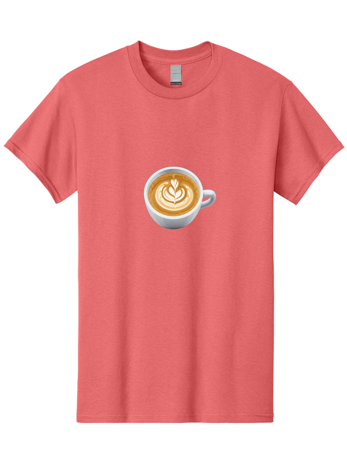 Coffee-Cup-5 Men'S Graphic Tee, 100% Cotton, Comfortable Casual Summer Wear, Machine Washable, Coffee Cup, Latte Art, Morning Coffee, Coffee Break, Caffeine Boost, White Cup, Leaf Design, Frothy Coffee, Coffee Culture Bab790