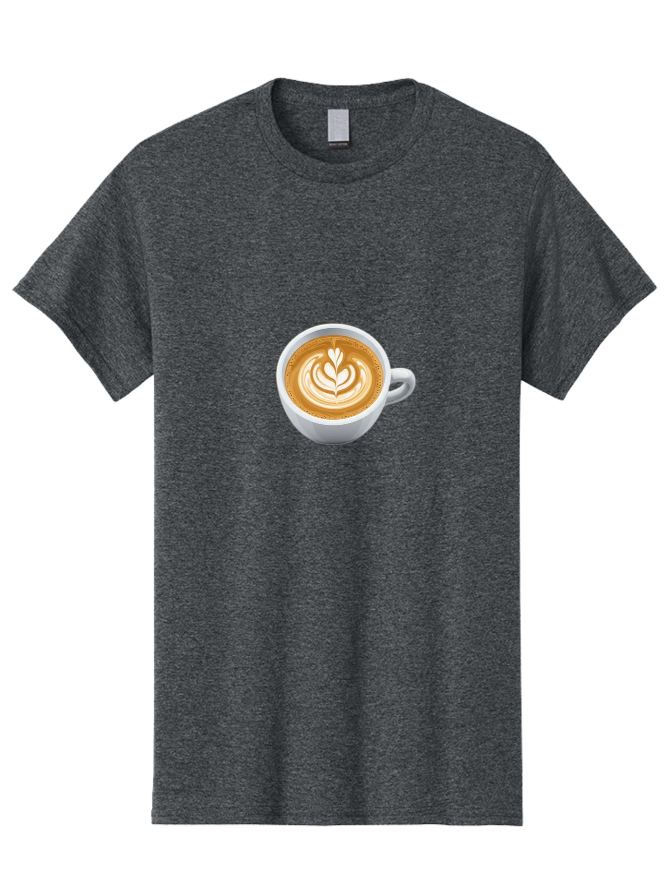 Coffee-Cup-5 Men'S Graphic Tee, 100% Cotton, Comfortable Casual Summer Wear, Machine Washable, Coffee Cup, Latte Art, Morning Coffee, Coffee Break, Caffeine Boost, White Cup, Leaf Design, Frothy Coffee, Coffee Culture Bab790