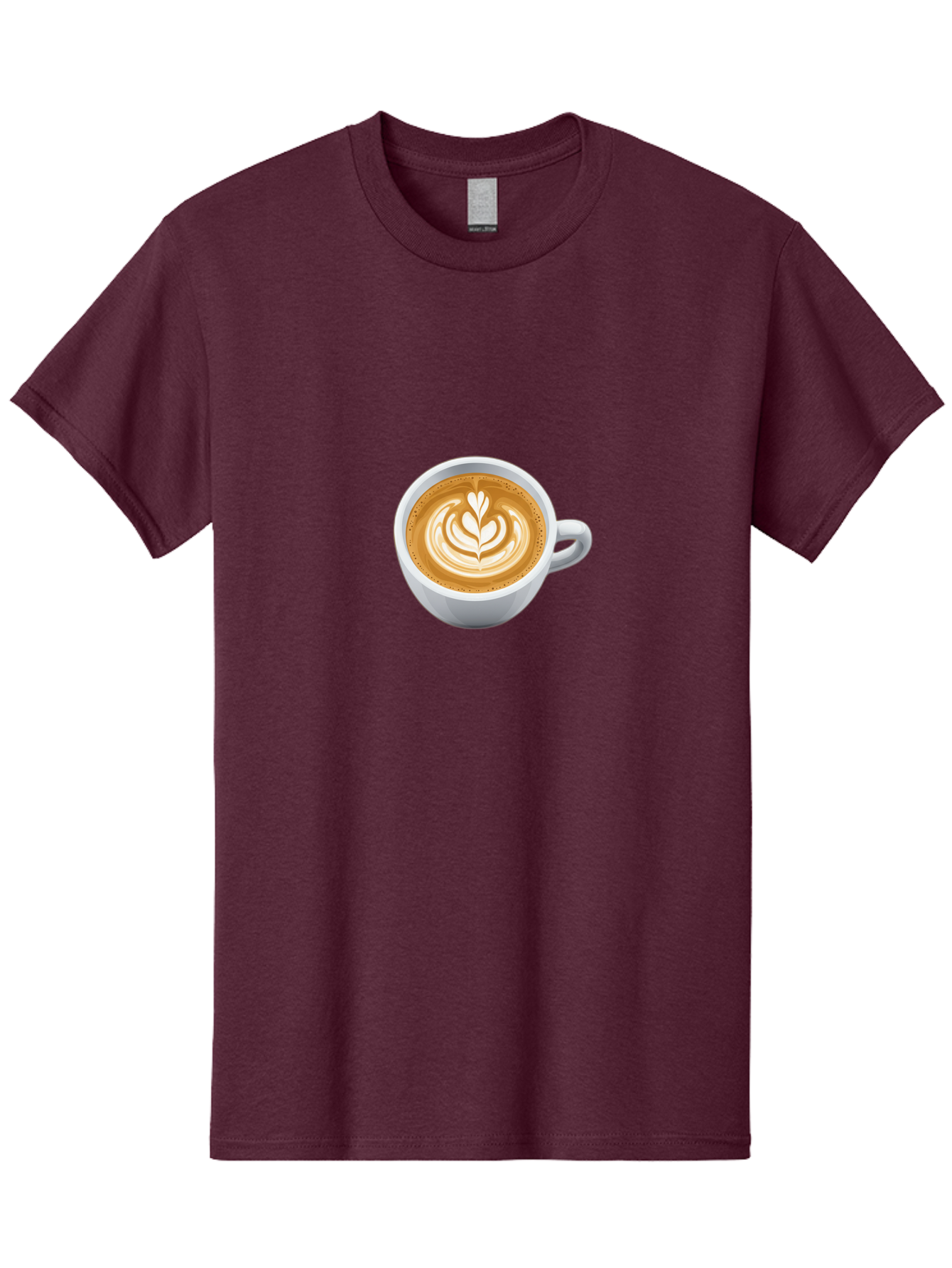 Coffee-Cup-5 Men'S Graphic Tee, 100% Cotton, Comfortable Casual Summer Wear, Machine Washable, Coffee Cup, Latte Art, Morning Coffee, Coffee Break, Caffeine Boost, White Cup, Leaf Design, Frothy Coffee, Coffee Culture Bab790