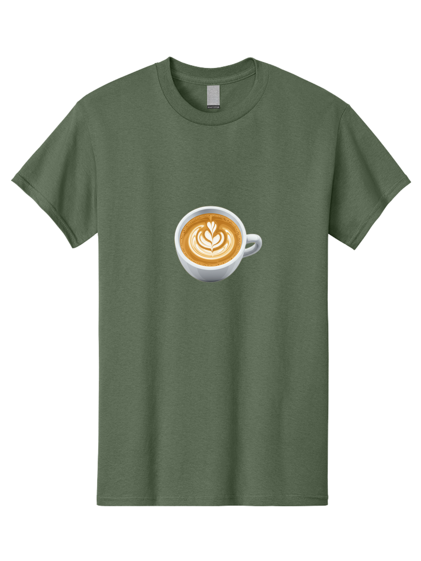 Coffee-Cup-5 Men'S Graphic Tee, 100% Cotton, Comfortable Casual Summer Wear, Machine Washable, Coffee Cup, Latte Art, Morning Coffee, Coffee Break, Caffeine Boost, White Cup, Leaf Design, Frothy Coffee, Coffee Culture Bab790