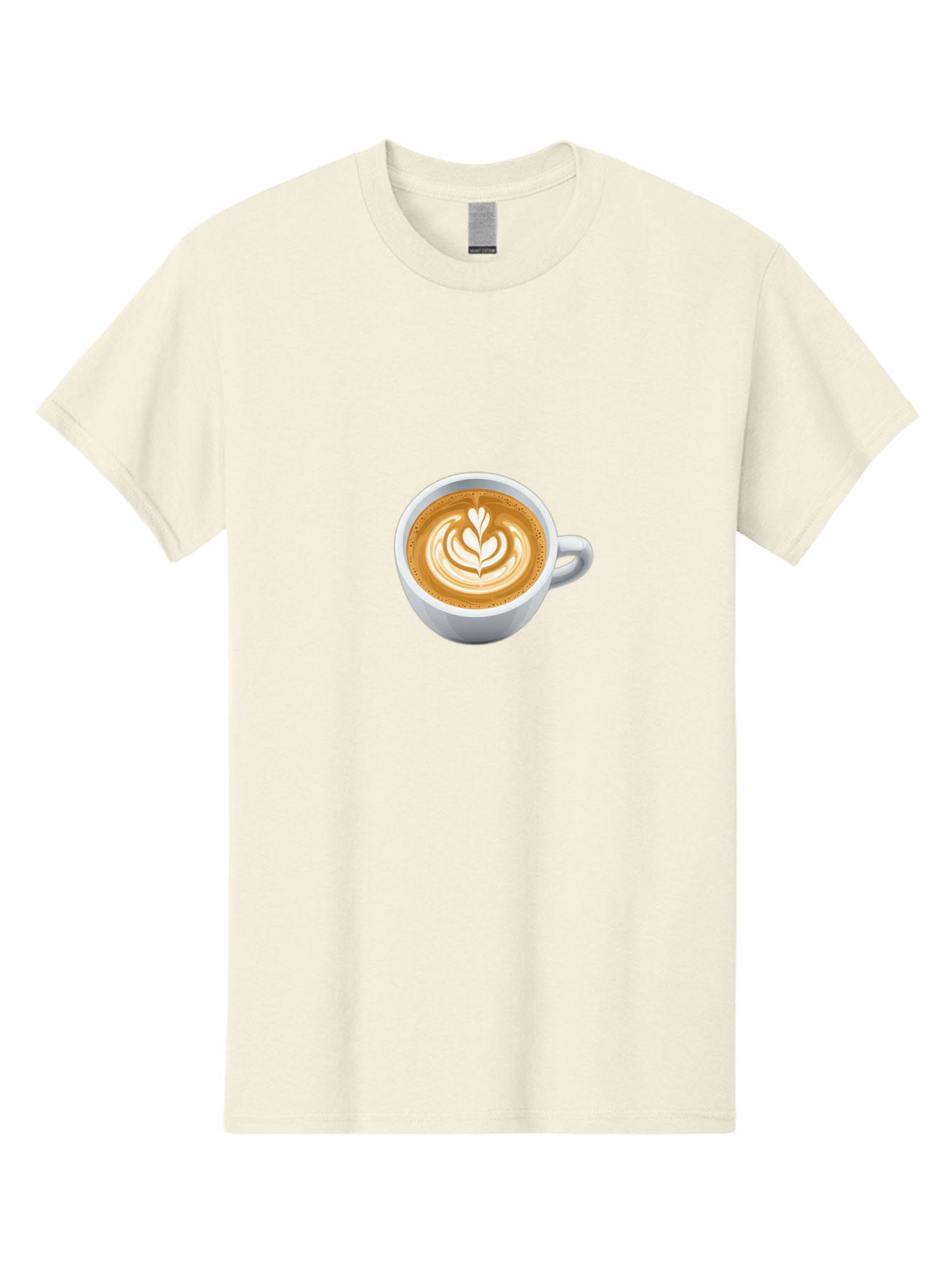 Coffee-Cup-5 Men'S Graphic Tee, 100% Cotton, Comfortable Casual Summer Wear, Machine Washable, Coffee Cup, Latte Art, Morning Coffee, Coffee Break, Caffeine Boost, White Cup, Leaf Design, Frothy Coffee, Coffee Culture Bab790
