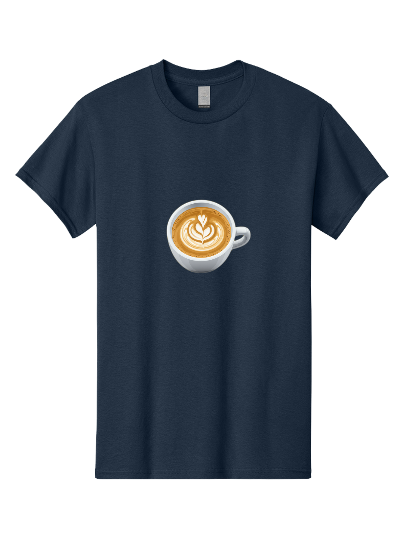 Coffee-Cup-5 Men'S Graphic Tee, 100% Cotton, Comfortable Casual Summer Wear, Machine Washable, Coffee Cup, Latte Art, Morning Coffee, Coffee Break, Caffeine Boost, White Cup, Leaf Design, Frothy Coffee, Coffee Culture Bab790