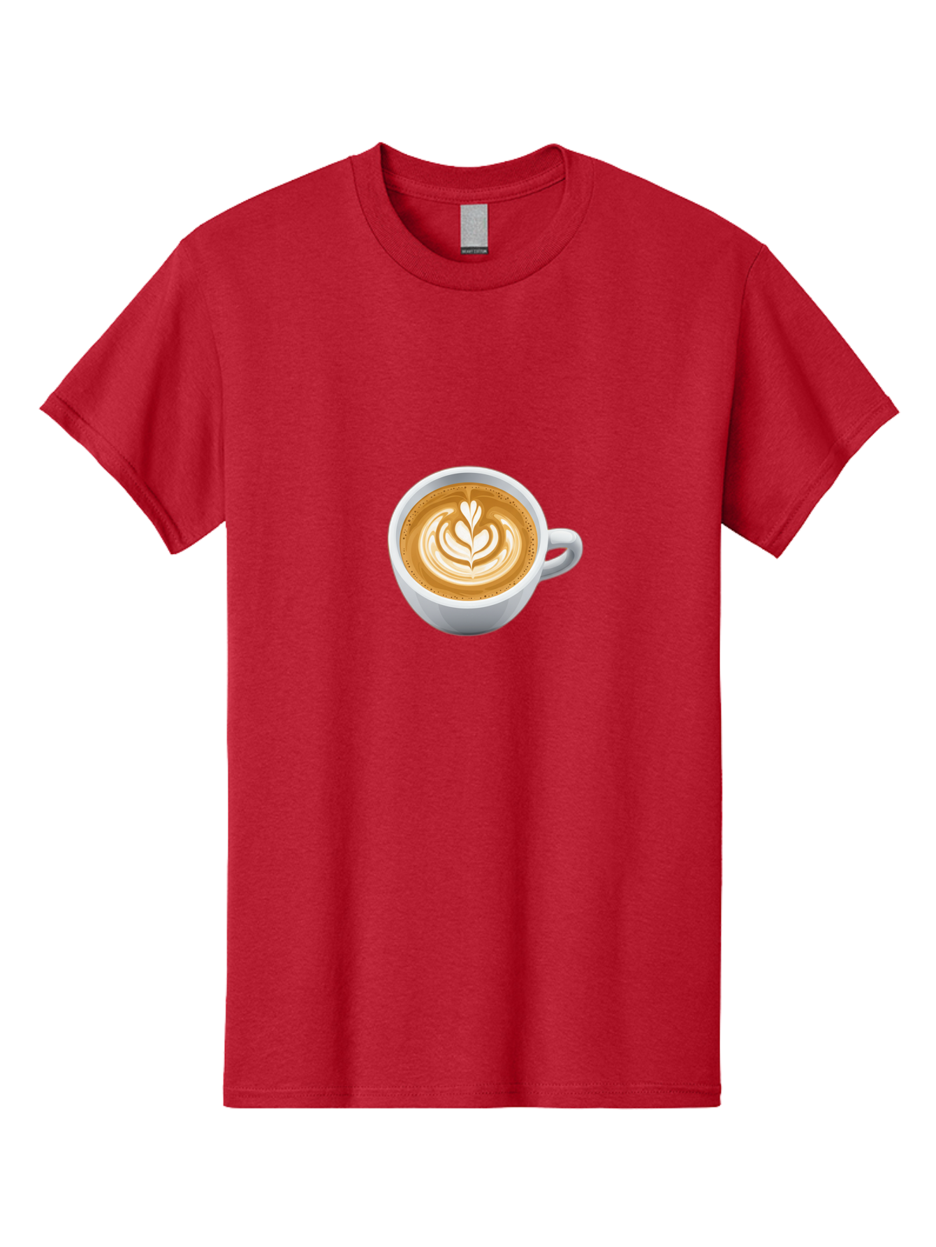 Coffee-Cup-5 Men'S Graphic Tee, 100% Cotton, Comfortable Casual Summer Wear, Machine Washable, Coffee Cup, Latte Art, Morning Coffee, Coffee Break, Caffeine Boost, White Cup, Leaf Design, Frothy Coffee, Coffee Culture Bab790