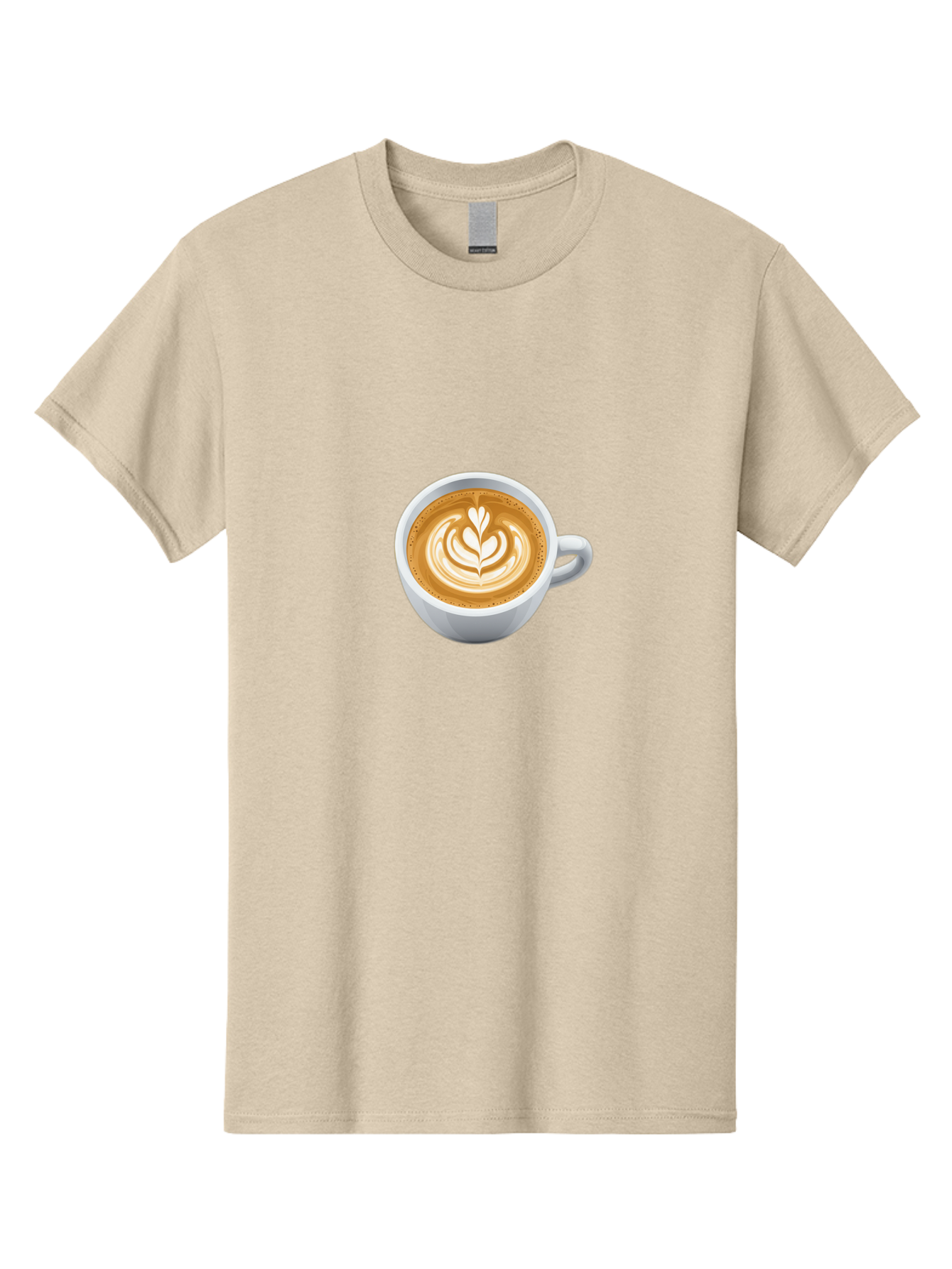 Coffee-Cup-5 Men'S Graphic Tee, 100% Cotton, Comfortable Casual Summer Wear, Machine Washable, Coffee Cup, Latte Art, Morning Coffee, Coffee Break, Caffeine Boost, White Cup, Leaf Design, Frothy Coffee, Coffee Culture Bab790