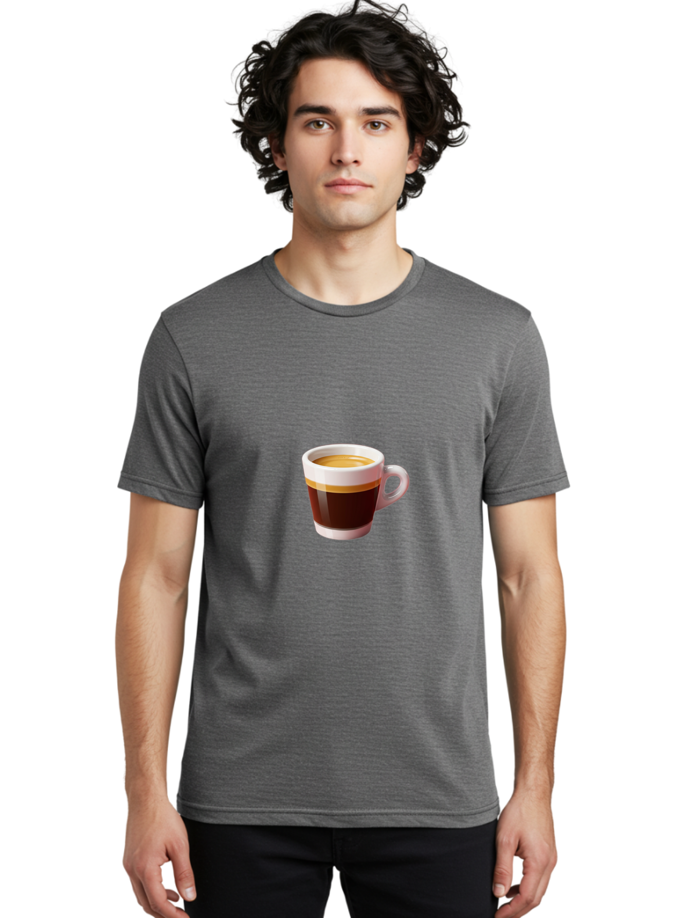 Coffee-Cup-6 Men'S Graphic Tee, 100% Cotton, Comfortable Casual Summer Wear, Machine Washable, Coffee Cup, Espresso, Dark Brown Coffee, Creamy Foam, Morning Coffee, Coffee Break, Daily Grind, Caffeine Fix Bab791