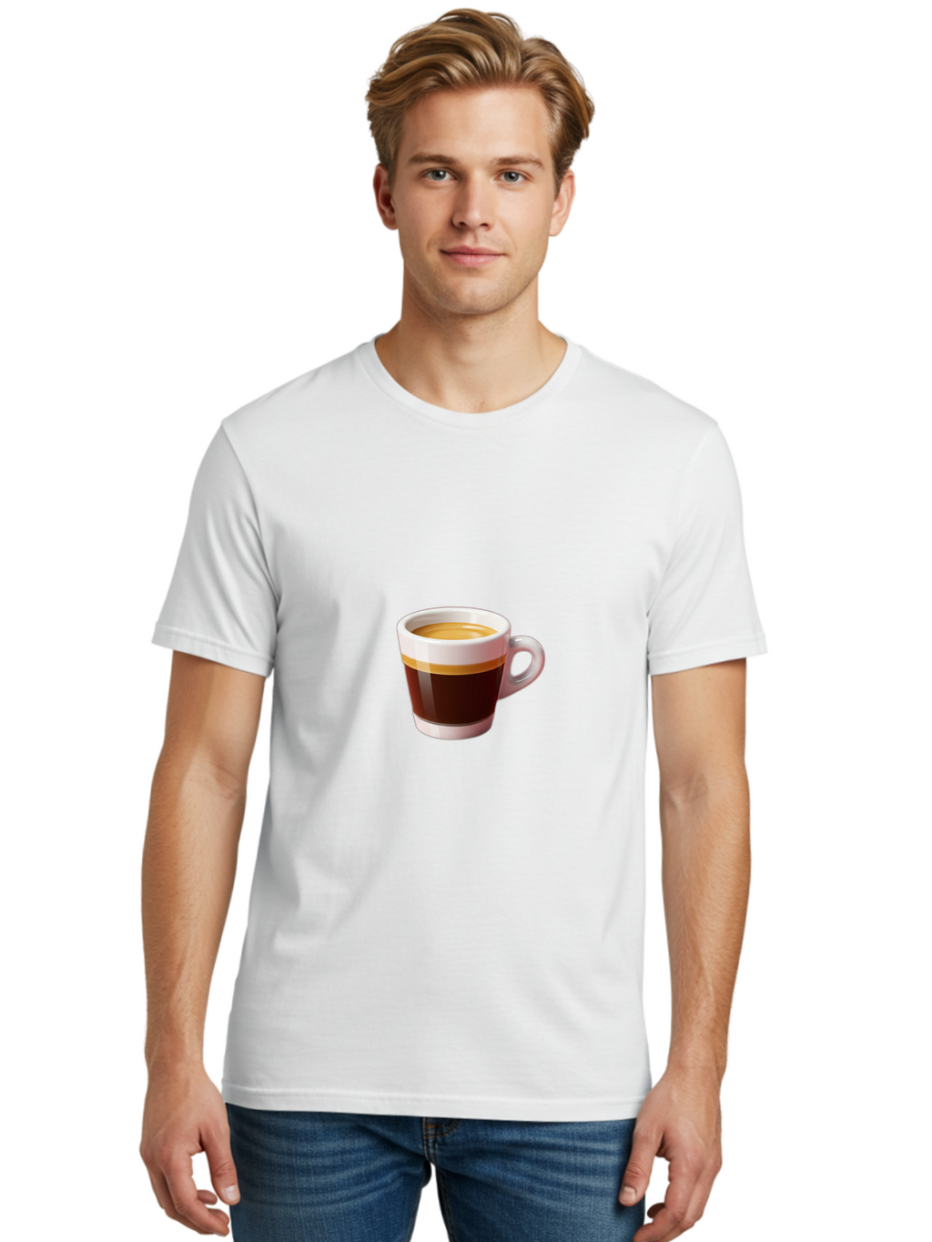 Coffee-Cup-6 Men'S Graphic Tee, 100% Cotton, Comfortable Casual Summer Wear, Machine Washable, Coffee Cup, Espresso, Dark Brown Coffee, Creamy Foam, Morning Coffee, Coffee Break, Daily Grind, Caffeine Fix Bab791