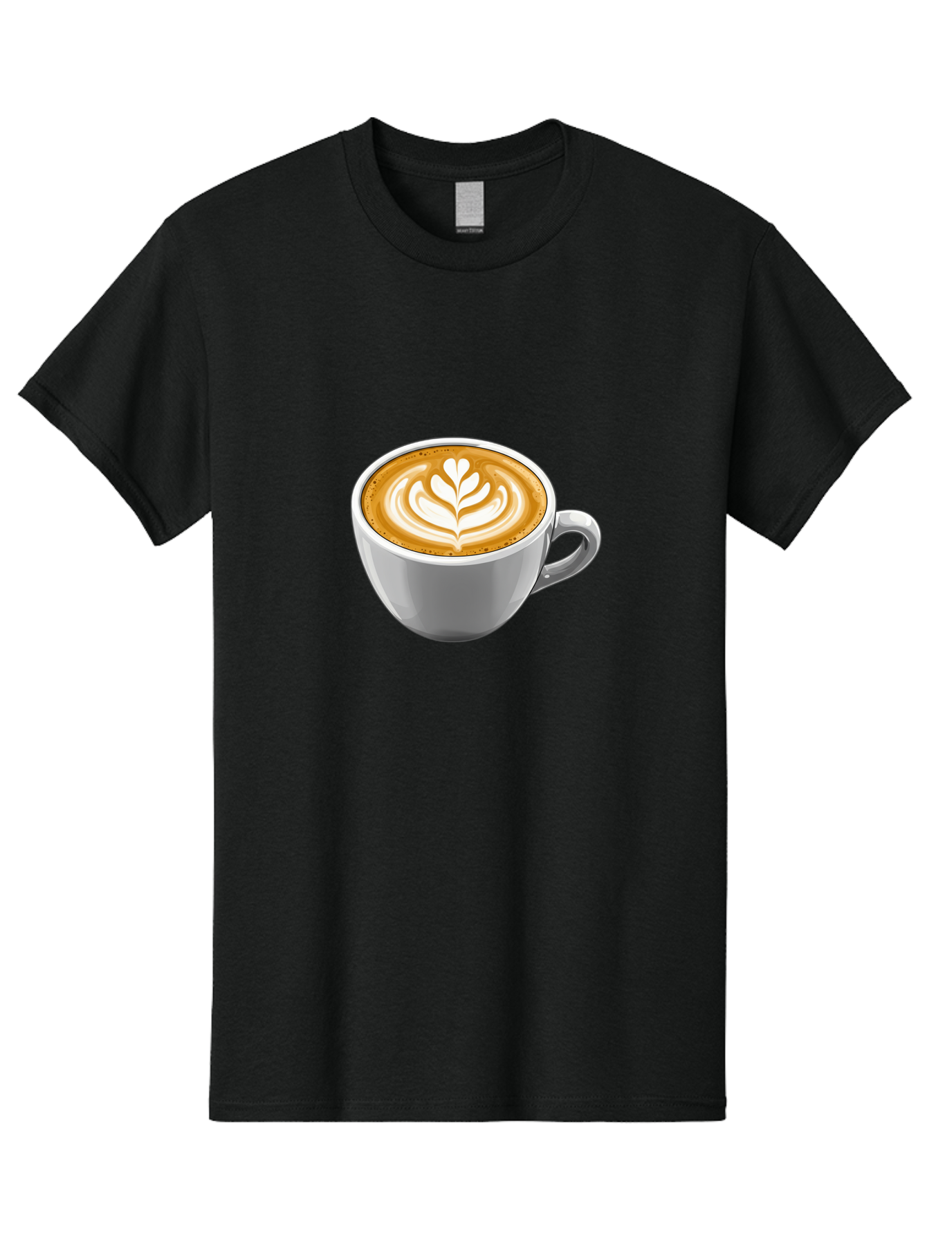 Coffee-Cup-7 Men'S Graphic Tee, 100% Cotton, Comfortable Casual Summer Wear, Machine Washable, Coffee Cup, Latte Art, Heart Design, Coffee Drink, White Ceramic Cup, Coffee Culture, Morning Coffee, Caffeine Fix, Coffee Beverage Bab792