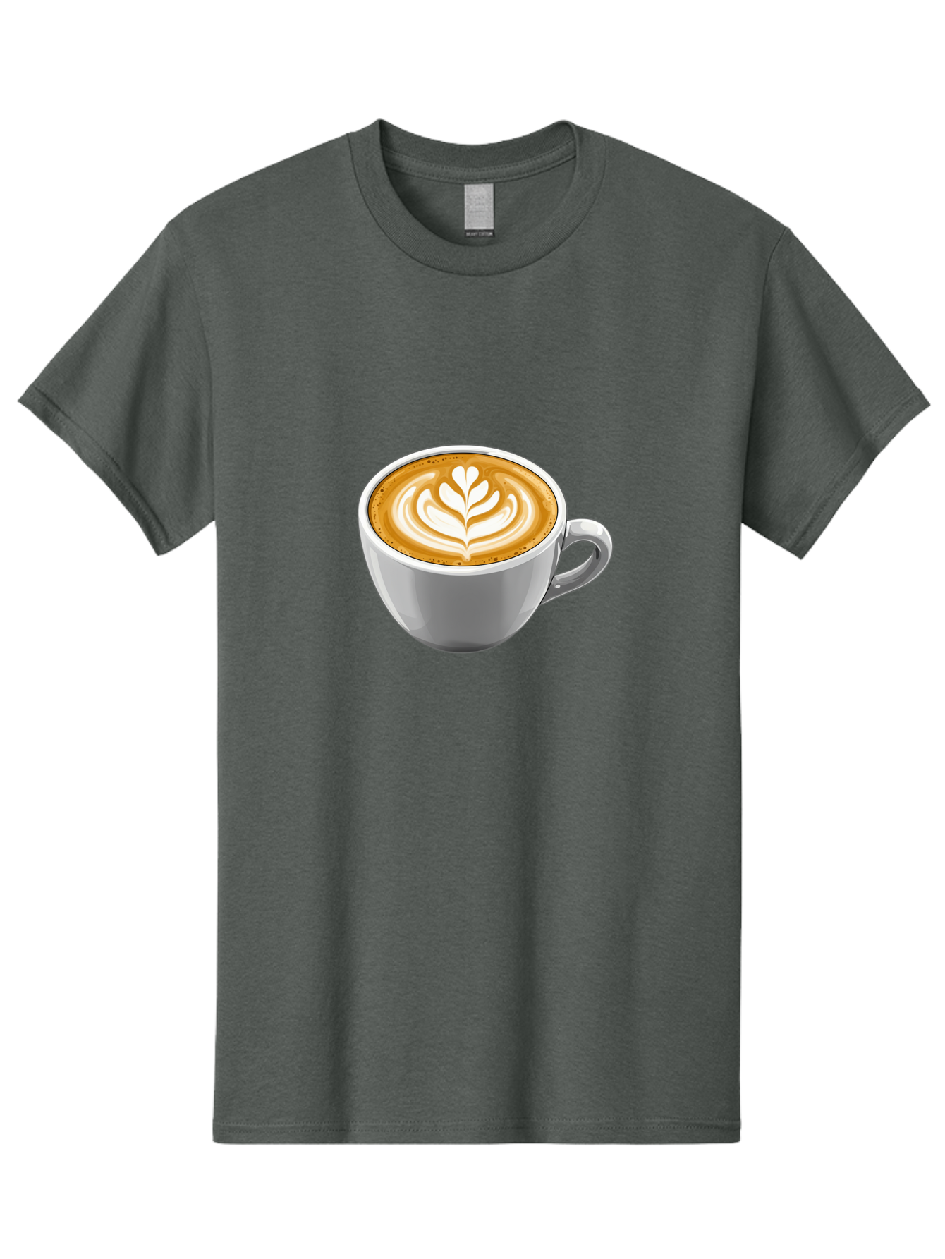 Coffee-Cup-7 Men'S Graphic Tee, 100% Cotton, Comfortable Casual Summer Wear, Machine Washable, Coffee Cup, Latte Art, Heart Design, Coffee Drink, White Ceramic Cup, Coffee Culture, Morning Coffee, Caffeine Fix, Coffee Beverage Bab792