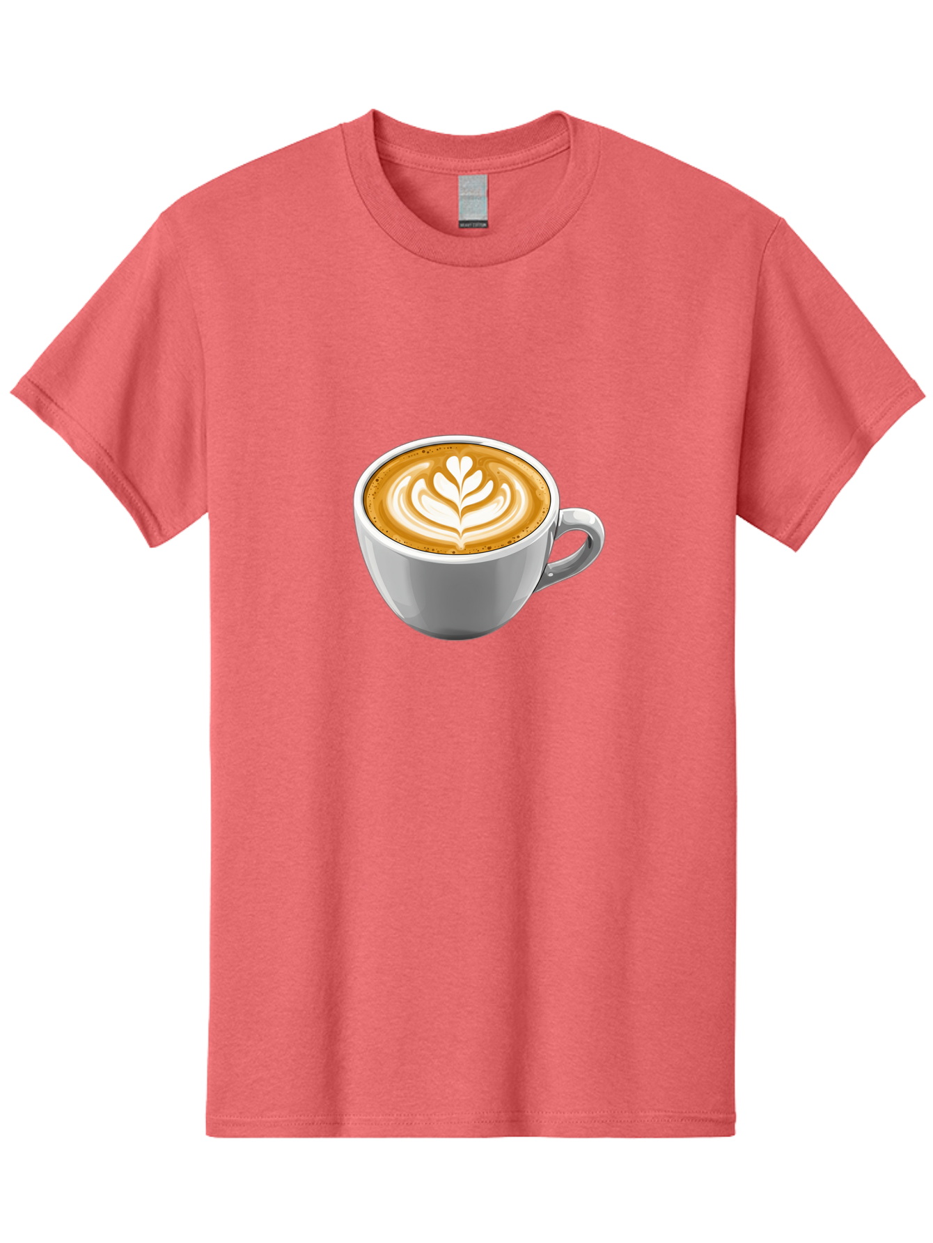 Coffee-Cup-7 Men'S Graphic Tee, 100% Cotton, Comfortable Casual Summer Wear, Machine Washable, Coffee Cup, Latte Art, Heart Design, Coffee Drink, White Ceramic Cup, Coffee Culture, Morning Coffee, Caffeine Fix, Coffee Beverage Bab792