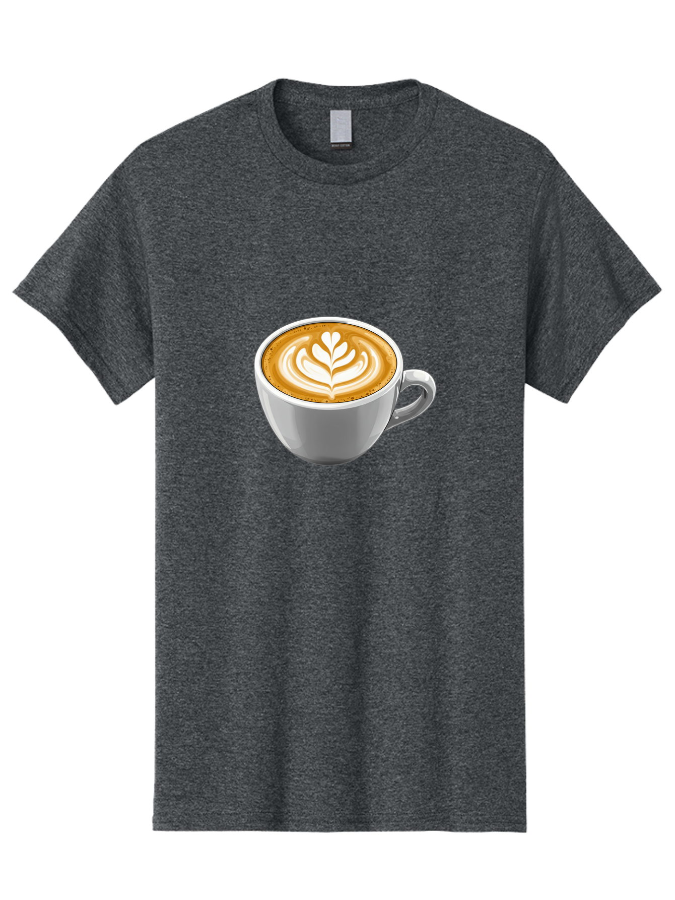Coffee-Cup-7 Men'S Graphic Tee, 100% Cotton, Comfortable Casual Summer Wear, Machine Washable, Coffee Cup, Latte Art, Heart Design, Coffee Drink, White Ceramic Cup, Coffee Culture, Morning Coffee, Caffeine Fix, Coffee Beverage Bab792