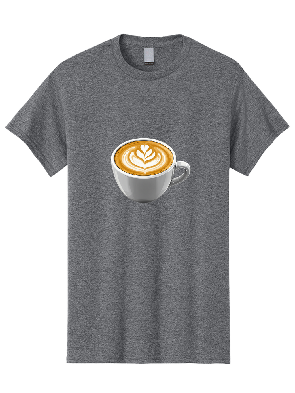 Coffee-Cup-7 Men'S Graphic Tee, 100% Cotton, Comfortable Casual Summer Wear, Machine Washable, Coffee Cup, Latte Art, Heart Design, Coffee Drink, White Ceramic Cup, Coffee Culture, Morning Coffee, Caffeine Fix, Coffee Beverage Bab792