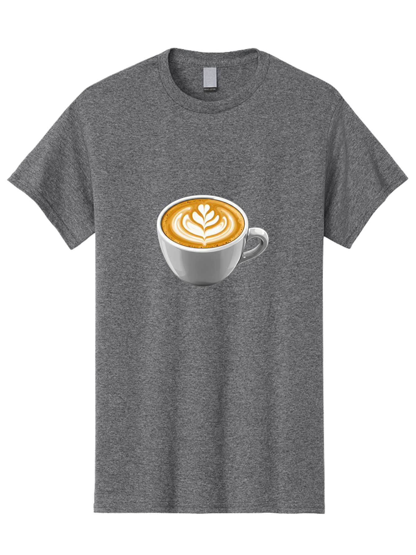 Coffee-Cup-7 Men'S Graphic Tee, 100% Cotton, Comfortable Casual Summer Wear, Machine Washable, Coffee Cup, Latte Art, Heart Design, Coffee Drink, White Ceramic Cup, Coffee Culture, Morning Coffee, Caffeine Fix, Coffee Beverage Bab792