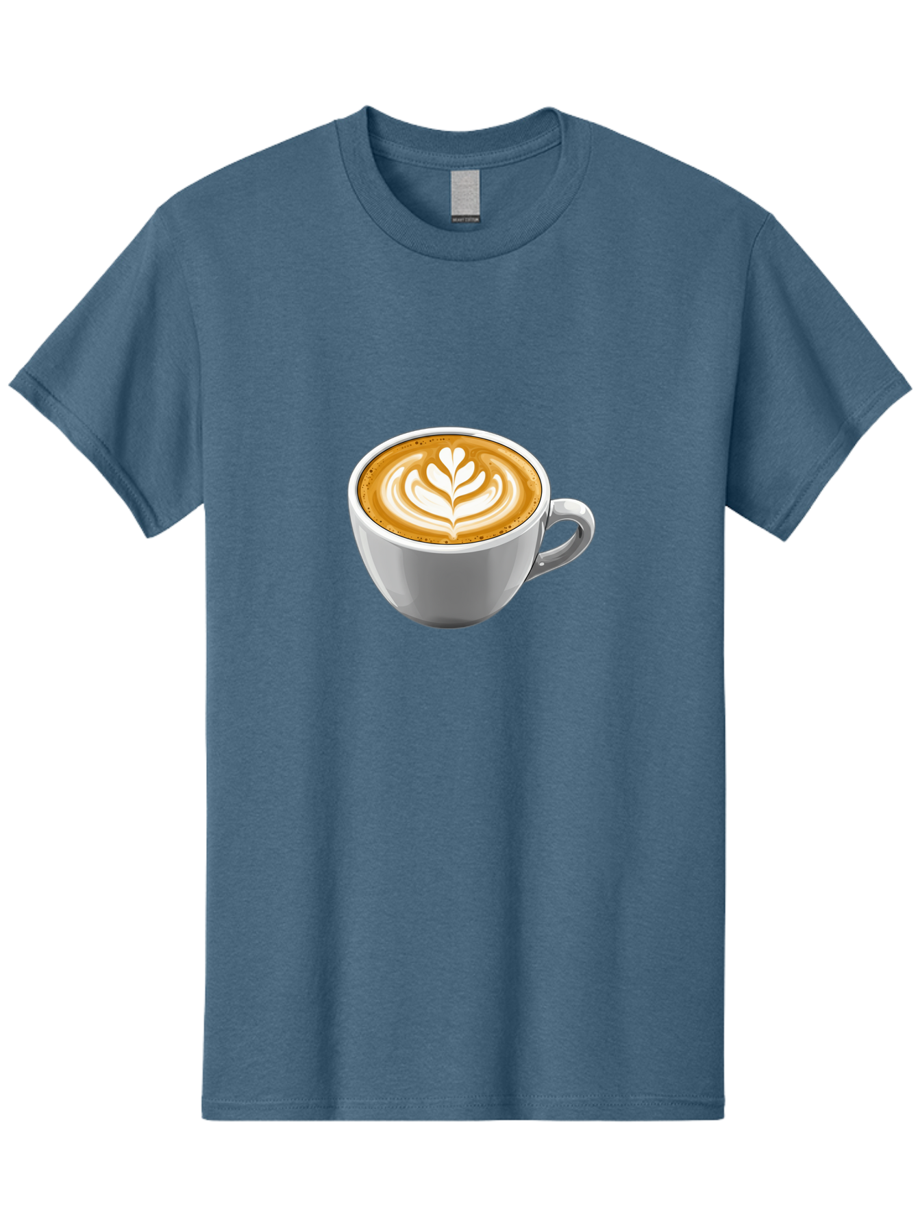 Coffee-Cup-7 Men'S Graphic Tee, 100% Cotton, Comfortable Casual Summer Wear, Machine Washable, Coffee Cup, Latte Art, Heart Design, Coffee Drink, White Ceramic Cup, Coffee Culture, Morning Coffee, Caffeine Fix, Coffee Beverage Bab792