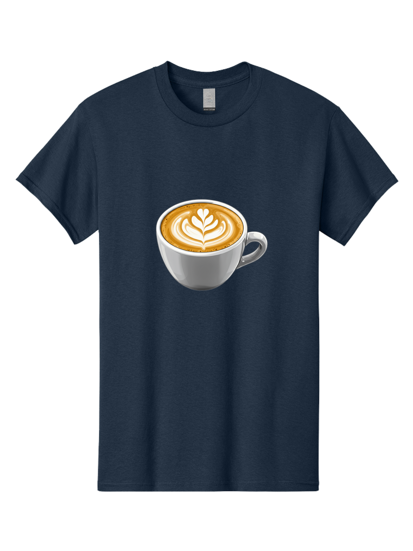 Coffee-Cup-7 Men'S Graphic Tee, 100% Cotton, Comfortable Casual Summer Wear, Machine Washable, Coffee Cup, Latte Art, Heart Design, Coffee Drink, White Ceramic Cup, Coffee Culture, Morning Coffee, Caffeine Fix, Coffee Beverage Bab792