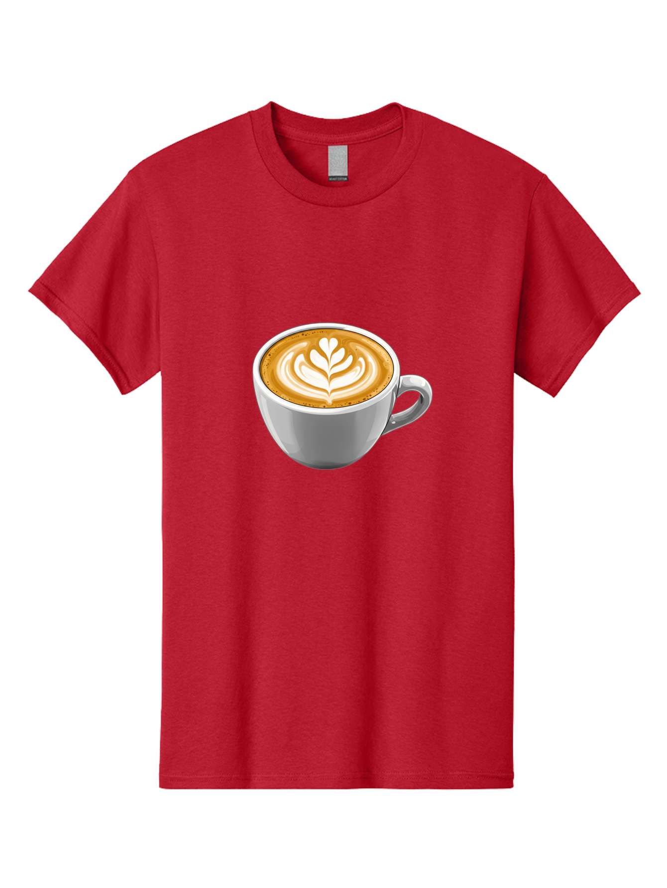 Coffee-Cup-7 Men'S Graphic Tee, 100% Cotton, Comfortable Casual Summer Wear, Machine Washable, Coffee Cup, Latte Art, Heart Design, Coffee Drink, White Ceramic Cup, Coffee Culture, Morning Coffee, Caffeine Fix, Coffee Beverage Bab792