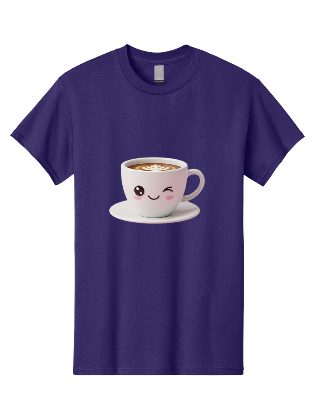 Coffee-Cup-Face Men'S Graphic Tee, 100% Cotton, Comfortable Casual Summer Wear, Machine Washable, Cute Coffee Cup, Coffee Latte Art, Kawaii Character, Adorable Face, Smiling Cup, Coffee Culture, Morning Coffee, Cartoon Style Bab796