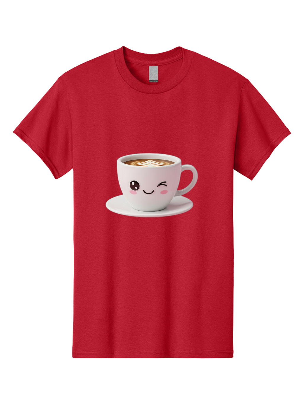 Coffee-Cup-Face Men'S Graphic Tee, 100% Cotton, Comfortable Casual Summer Wear, Machine Washable, Cute Coffee Cup, Coffee Latte Art, Kawaii Character, Adorable Face, Smiling Cup, Coffee Culture, Morning Coffee, Cartoon Style Bab796