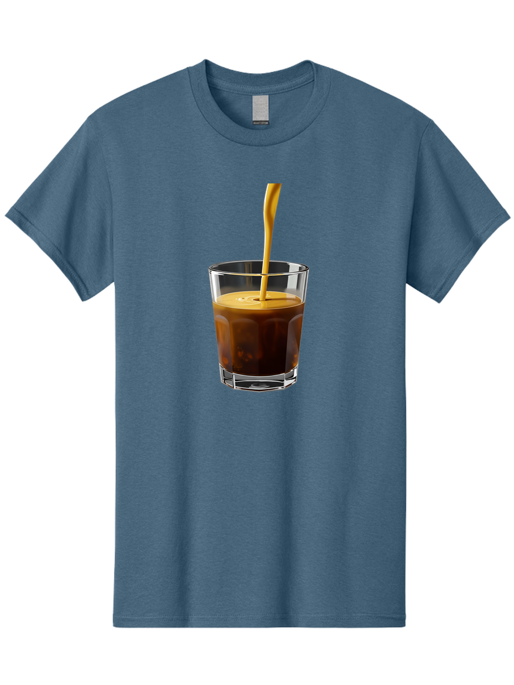 Coffee-In-Glass Men'S Graphic Tee, 100% Cotton, Comfortable Casual Summer Wear, Machine Washable, Coffee Being Poured, Espresso In A Glass, Coffee Drink, Creamy Texture, Rich Flavor, Coffee Lover, Morning Pick-Me-Up, Caffeine Fix Bab801