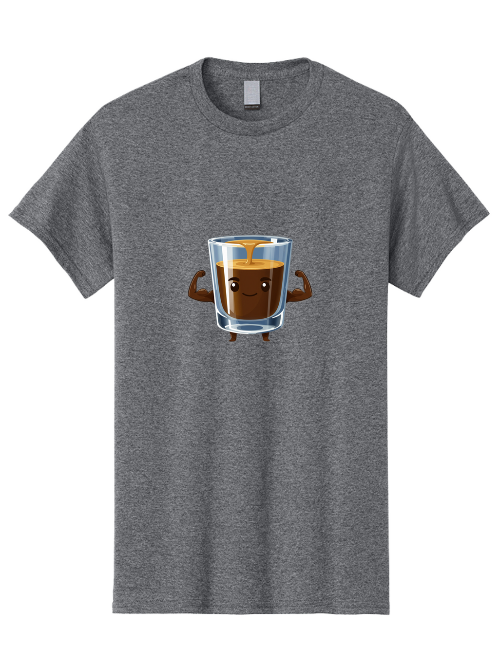 Coffee Men'S Graphic Tee, 100% Cotton, Comfortable Casual Summer Wear, Machine Washable, Cartoon Coffee, Strong Coffee, Animated Beverage, Humorous Design, Flexible Arms, Coffee Enthusiast, Cheerful Character, Coffee Lover, Funny Mascot Bab808