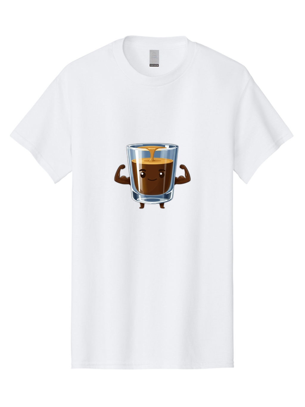 Coffee Men'S Graphic Tee, 100% Cotton, Comfortable Casual Summer Wear, Machine Washable, Cartoon Coffee, Strong Coffee, Animated Beverage, Humorous Design, Flexible Arms, Coffee Enthusiast, Cheerful Character, Coffee Lover, Funny Mascot Bab808