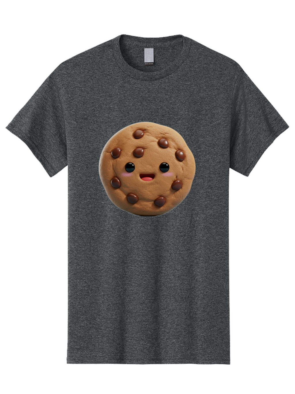 Cookie Men'S Graphic Tee, 100% Cotton, Comfortable Casual Summer Wear, Machine Washable, Chocolate Chip Cookie, Cartoon Cookie, Cookie Character, Cookie Face, Cute Cookie, Cookie Smile, Cookie Eyes, Cookie Mouth, Chocolate Chips Bab811