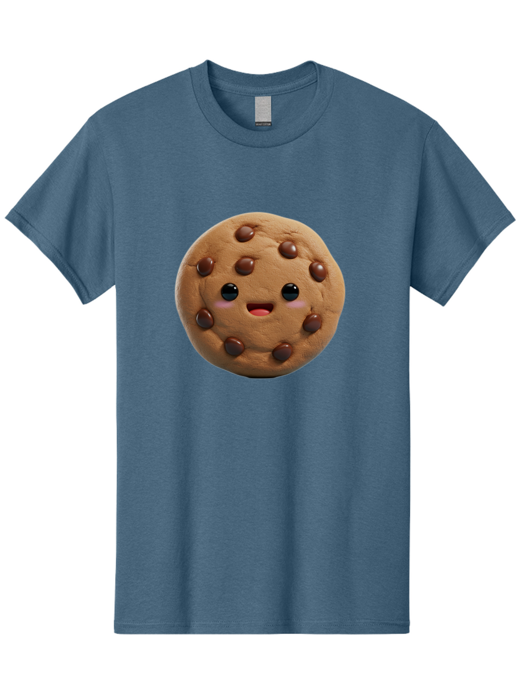 Cookie Men'S Graphic Tee, 100% Cotton, Comfortable Casual Summer Wear, Machine Washable, Chocolate Chip Cookie, Cartoon Cookie, Cookie Character, Cookie Face, Cute Cookie, Cookie Smile, Cookie Eyes, Cookie Mouth, Chocolate Chips Bab811