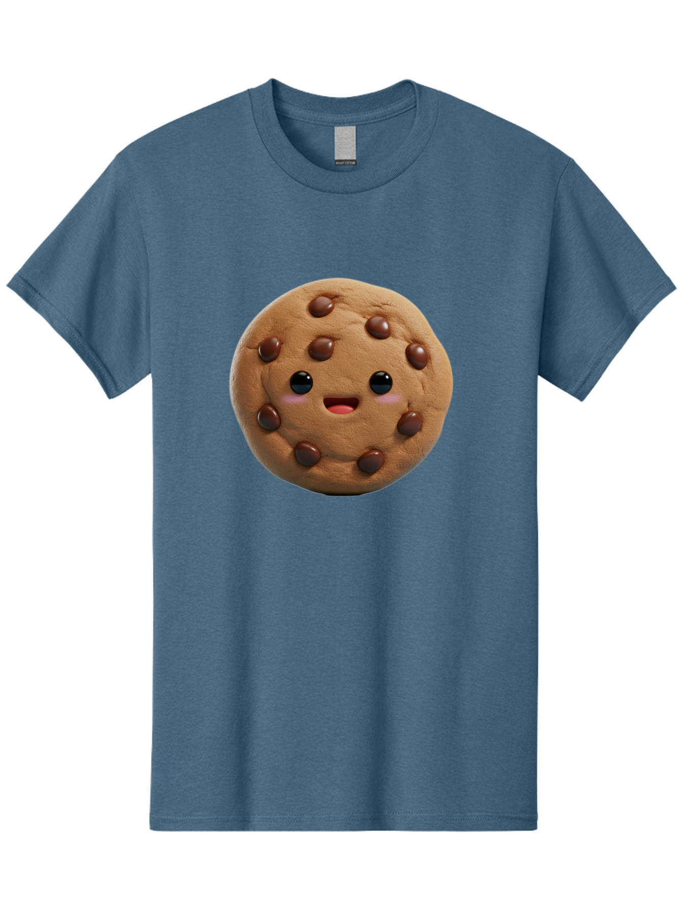 Cookie Men'S Graphic Tee, 100% Cotton, Comfortable Casual Summer Wear, Machine Washable, Chocolate Chip Cookie, Cartoon Cookie, Cookie Character, Cookie Face, Cute Cookie, Cookie Smile, Cookie Eyes, Cookie Mouth, Chocolate Chips Bab811