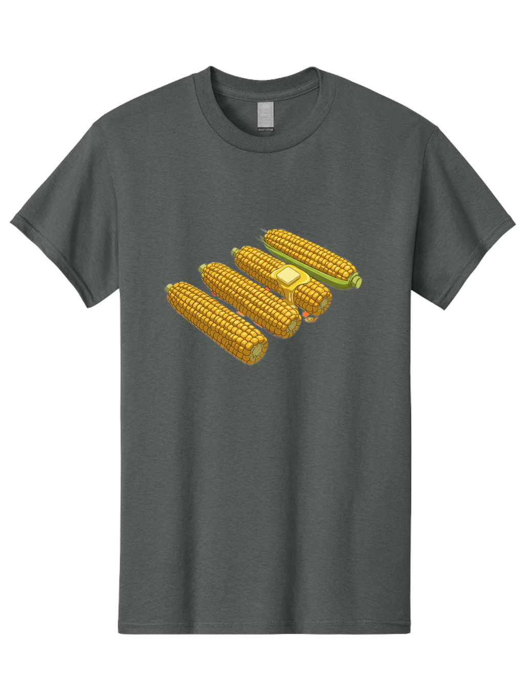Corn-On-The-Cob Men'S Graphic Tee, 100% Cotton, Comfortable Casual Summer Wear, Machine Washable, Corn On The Cob, Yellow Corn, Ear Of Corn, Corn Kernels, Corn Illustration, Food Graphic, Summer Food, Healthy Snack Bab818