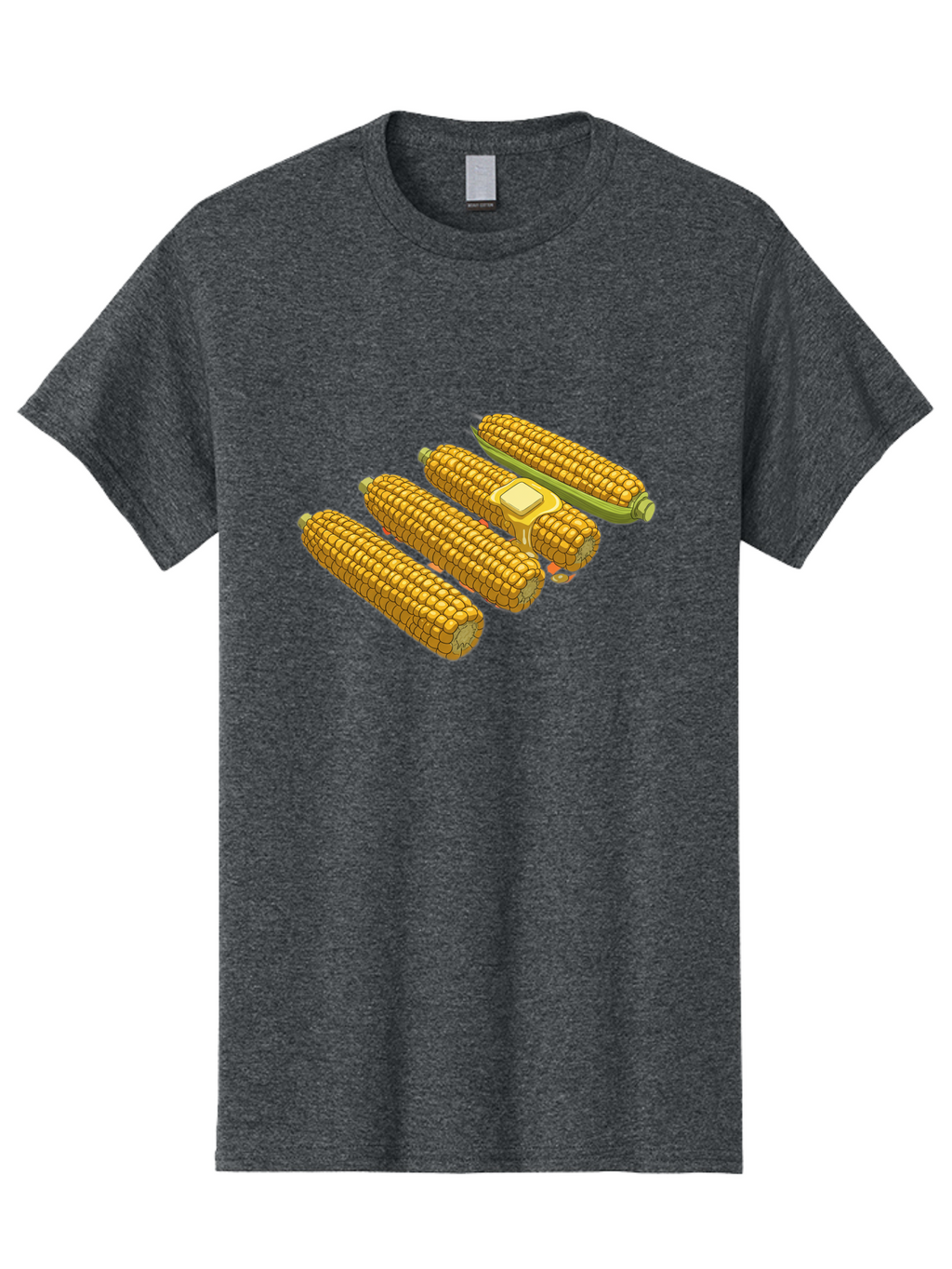 Corn-On-The-Cob Men'S Graphic Tee, 100% Cotton, Comfortable Casual Summer Wear, Machine Washable, Corn On The Cob, Yellow Corn, Ear Of Corn, Corn Kernels, Corn Illustration, Food Graphic, Summer Food, Healthy Snack Bab818