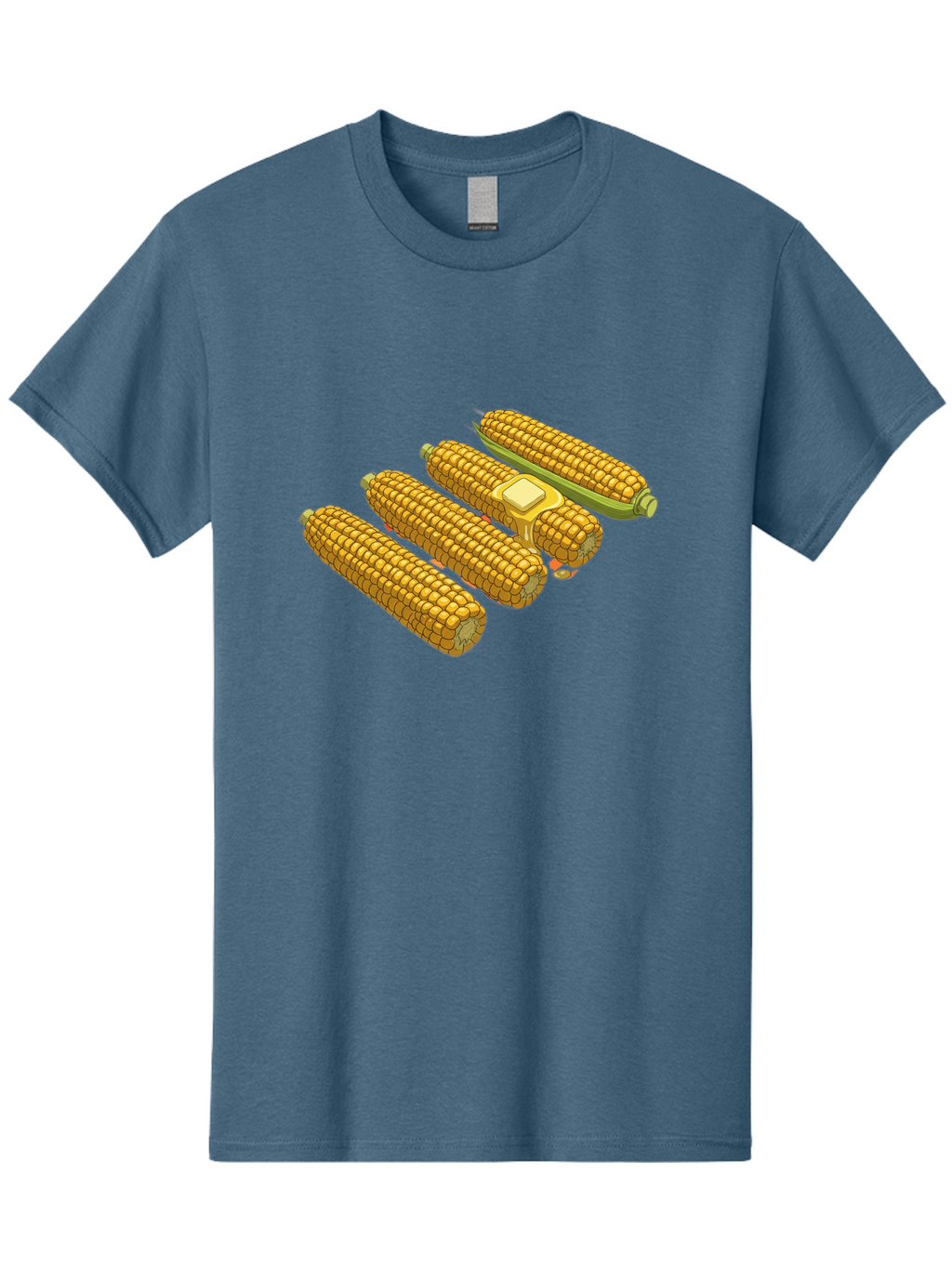 Corn-On-The-Cob Men'S Graphic Tee, 100% Cotton, Comfortable Casual Summer Wear, Machine Washable, Corn On The Cob, Yellow Corn, Ear Of Corn, Corn Kernels, Corn Illustration, Food Graphic, Summer Food, Healthy Snack Bab818