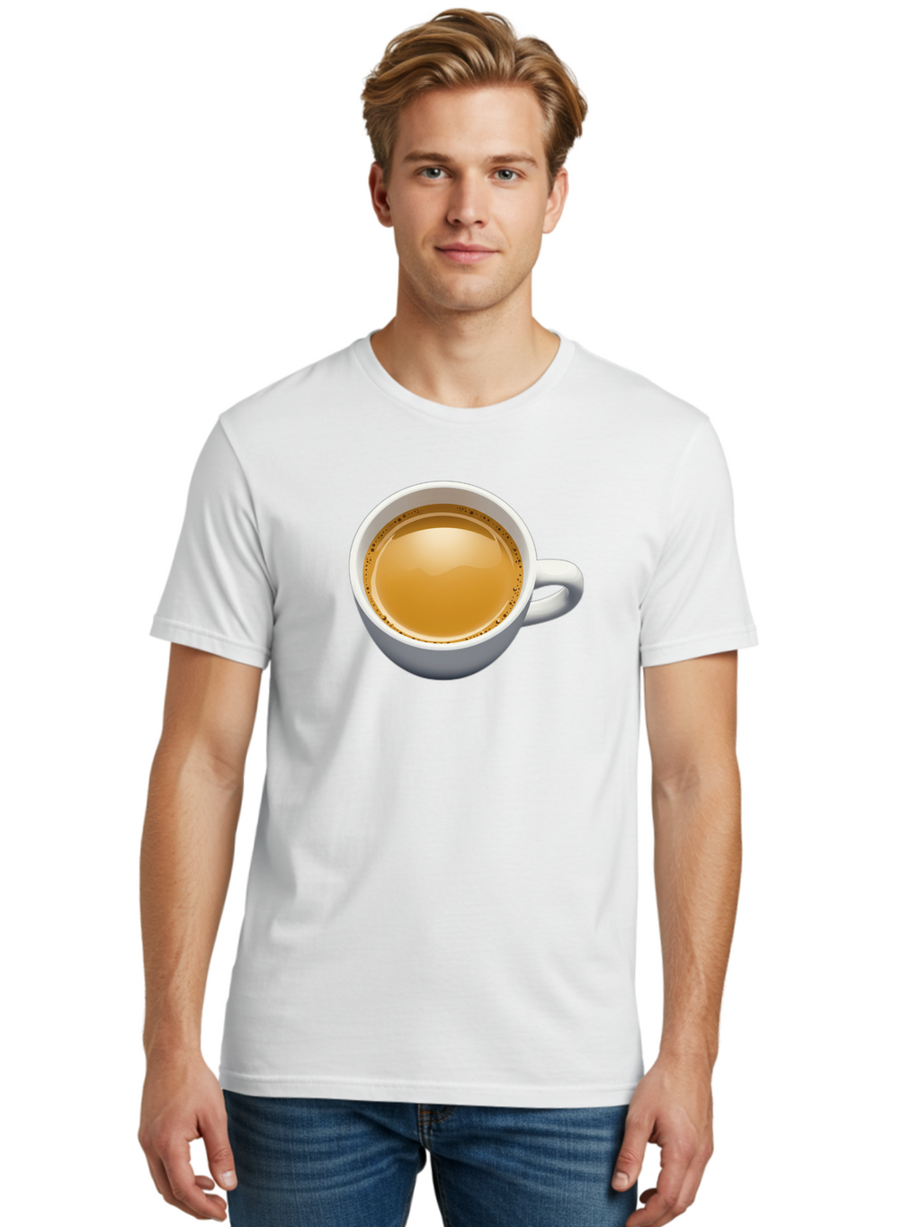 Cup-Of-Coffee-7 Men'S Graphic Tee, 100% Cotton, Comfortable Casual Summer Wear, Machine Washable, Coffee Cup, Morning Coffee, Coffee Time, Morning Routine, Caffeine Boost, Warm Beverage, Tea Or Coffee Bab839
