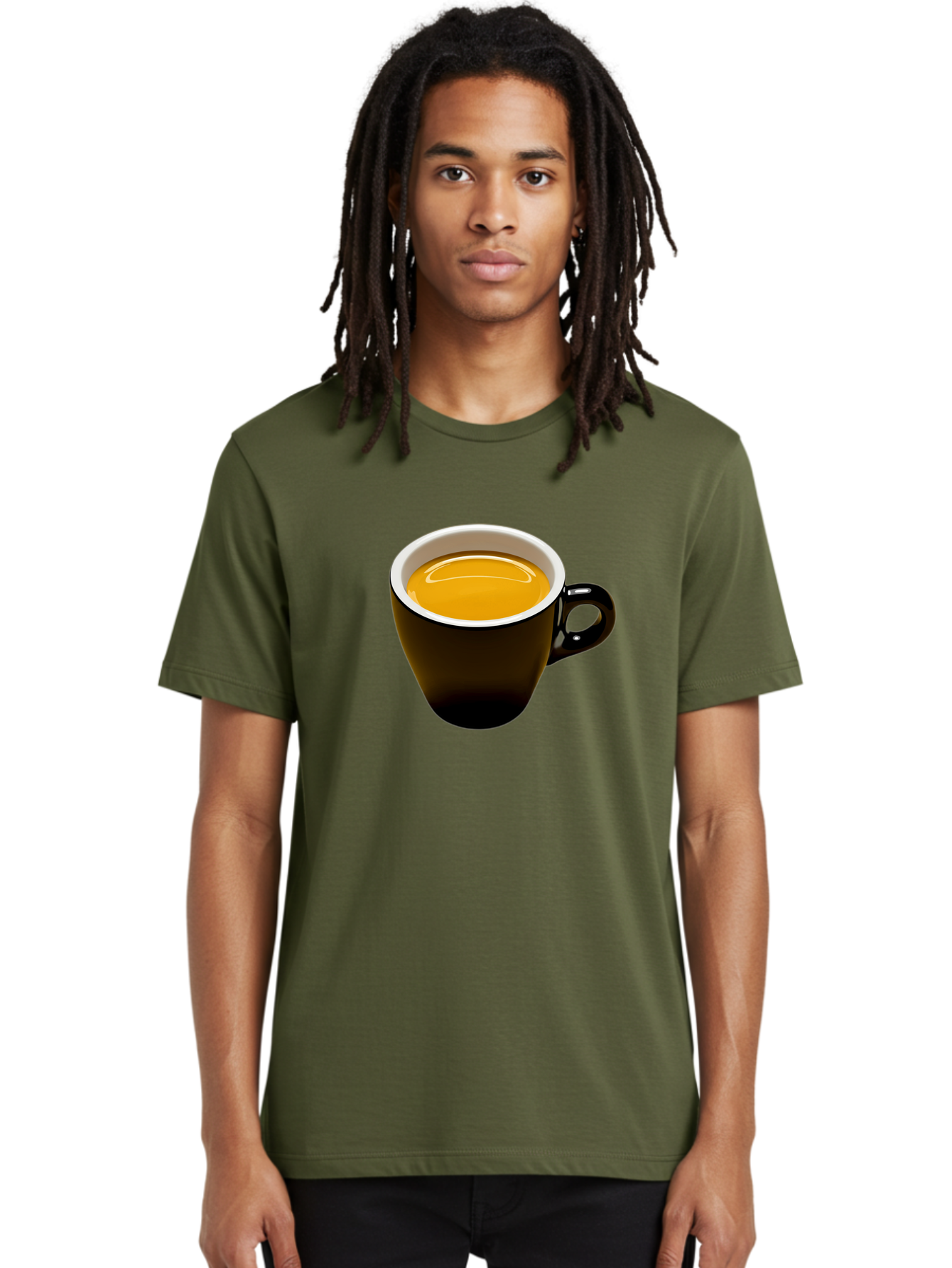Cup-Of-Tea Men'S Graphic Tee, 100% Cotton, Comfortable Casual Summer Wear, Machine Washable, Black Tea Cup, Yellow Tea, Coffee Mug, Morning Beverage, Relaxing Drink, Cozy Atmosphere, Tea Time, Warm Beverage, Soothing Tea Bab841